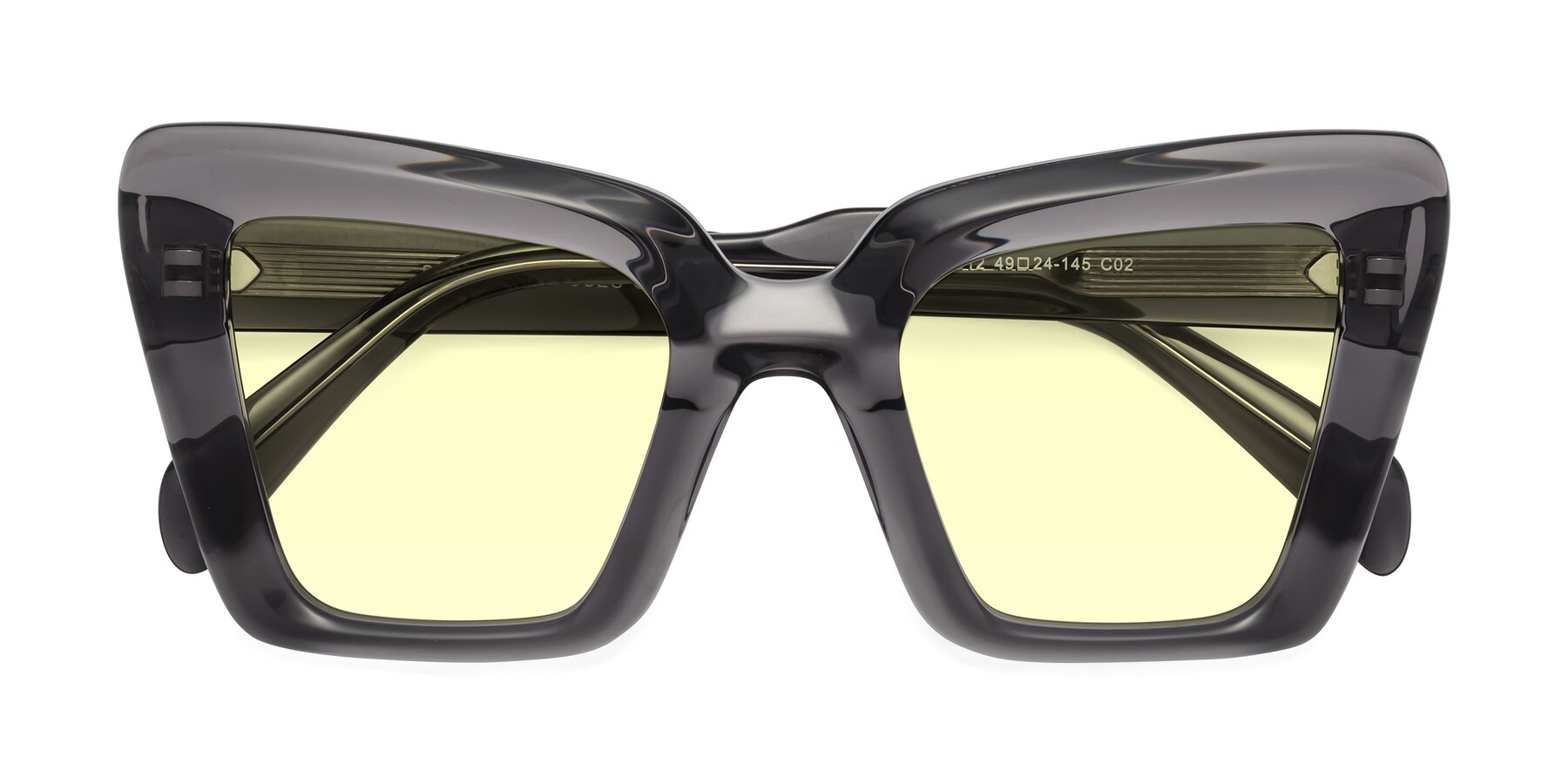 Folded Front of Swan in Transparent Gray with Light Yellow Tinted Lenses