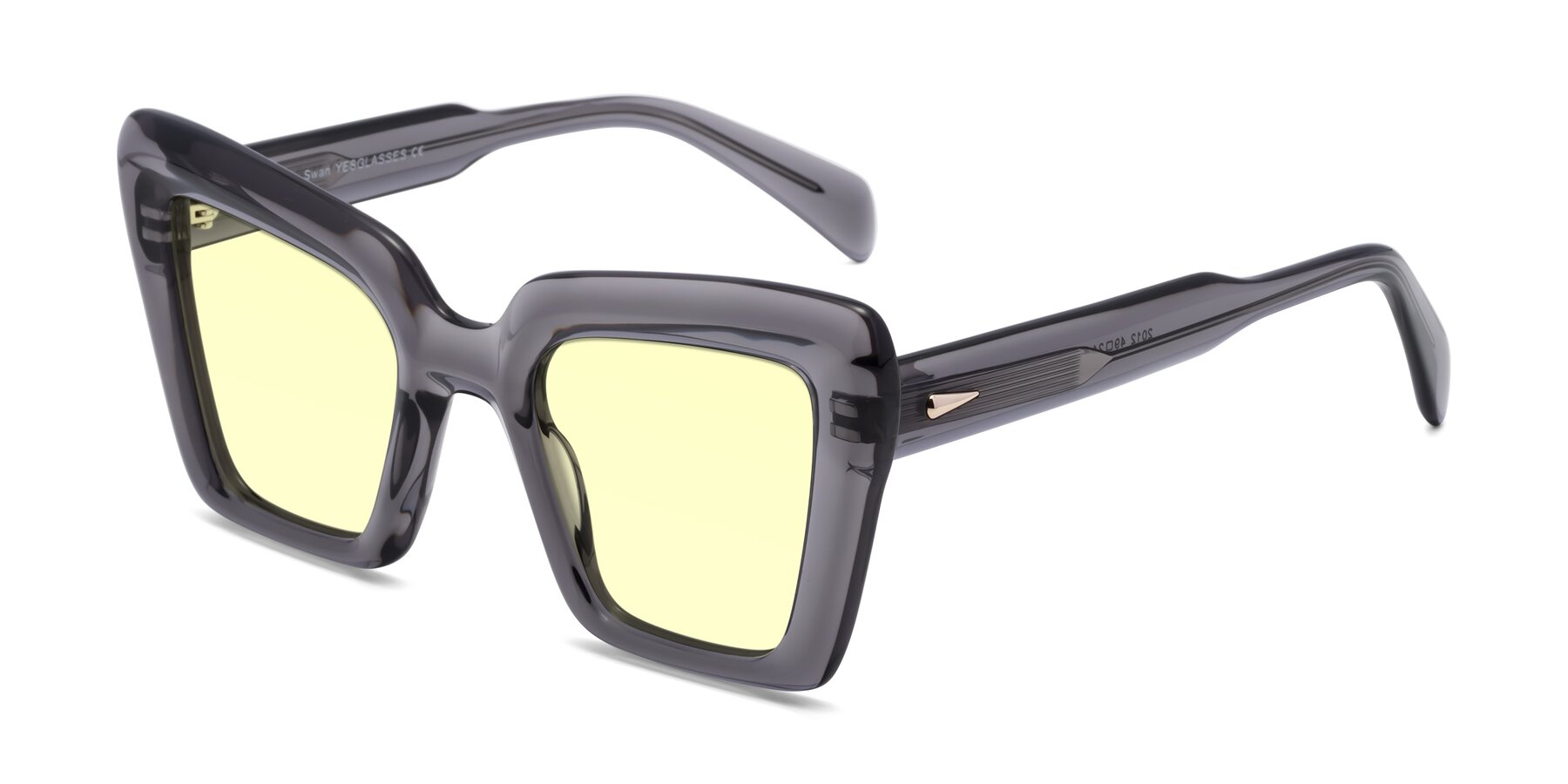 Angle of Swan in Transparent Gray with Light Yellow Tinted Lenses