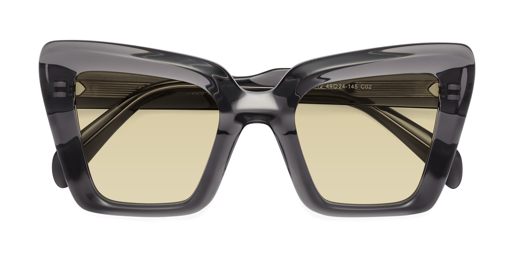 Folded Front of Swan in Transparent Gray with Light Champagne Tinted Lenses