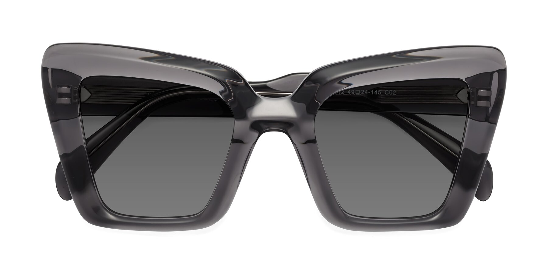 Folded Front of Swan in Transparent Gray with Medium Gray Tinted Lenses