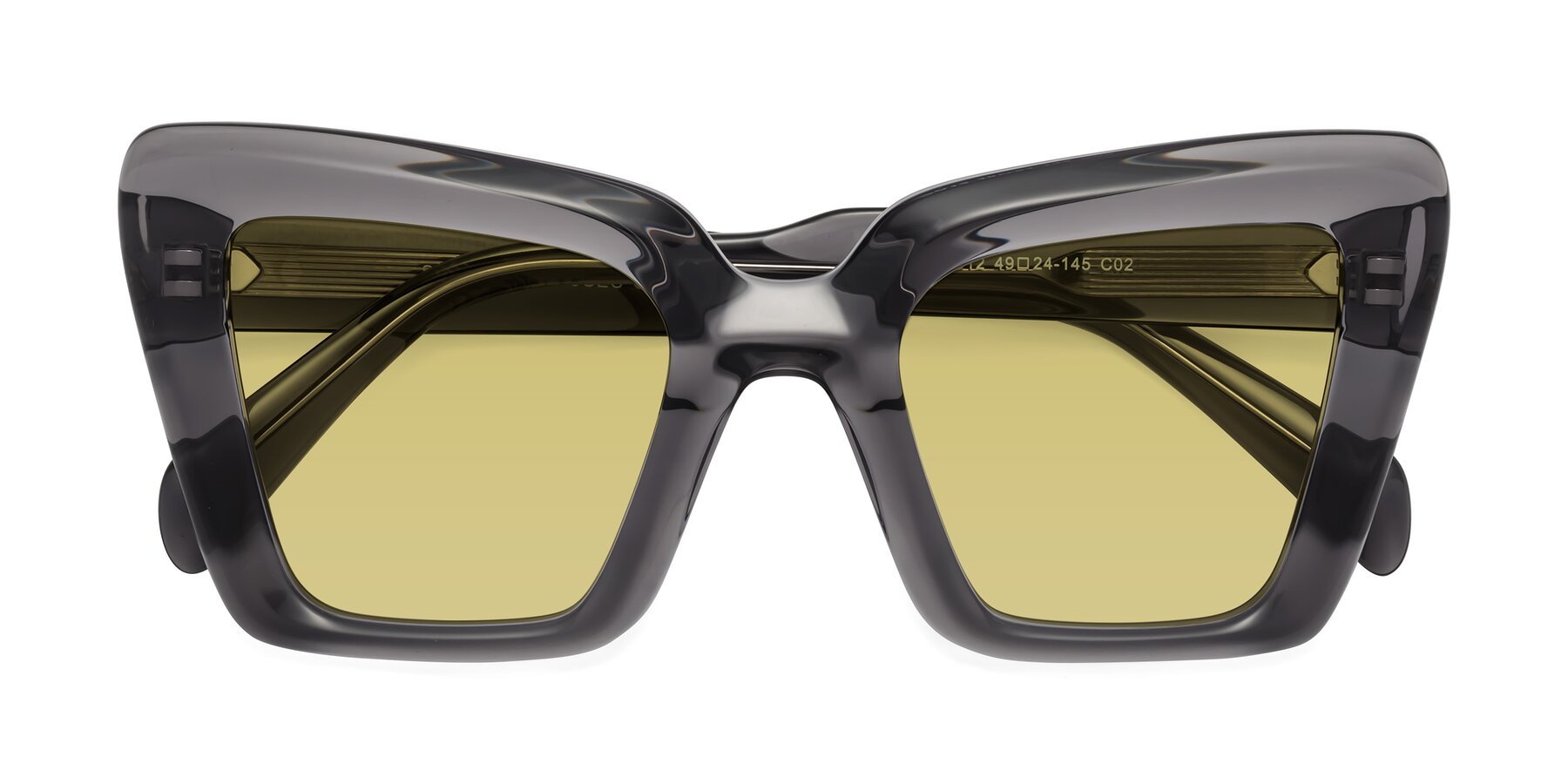 Folded Front of Swan in Transparent Gray with Medium Champagne Tinted Lenses