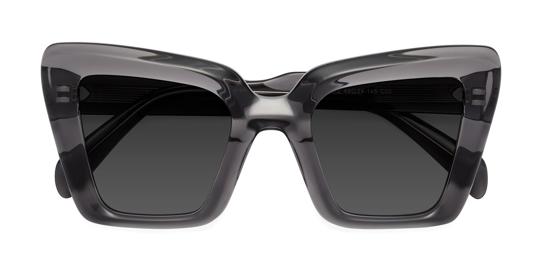 Folded Front of Swan in Transparent Gray with Gray Tinted Lenses