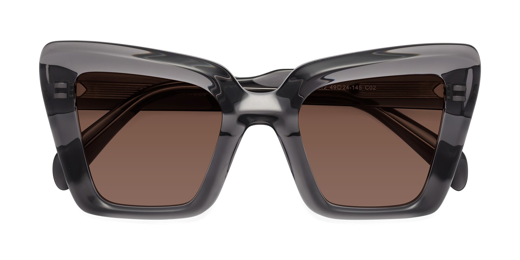 Folded Front of Swan in Transparent Gray with Brown Tinted Lenses