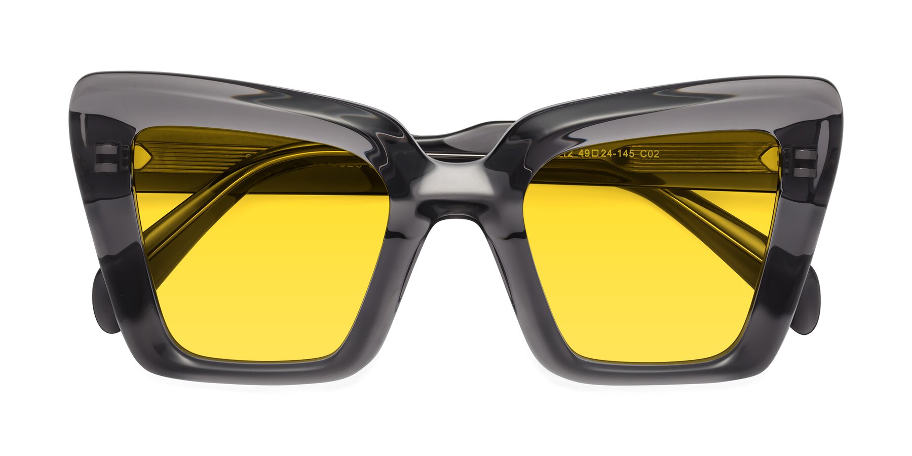 Folded Front of Swan in Transparent Gray with Yellow Tinted Lenses