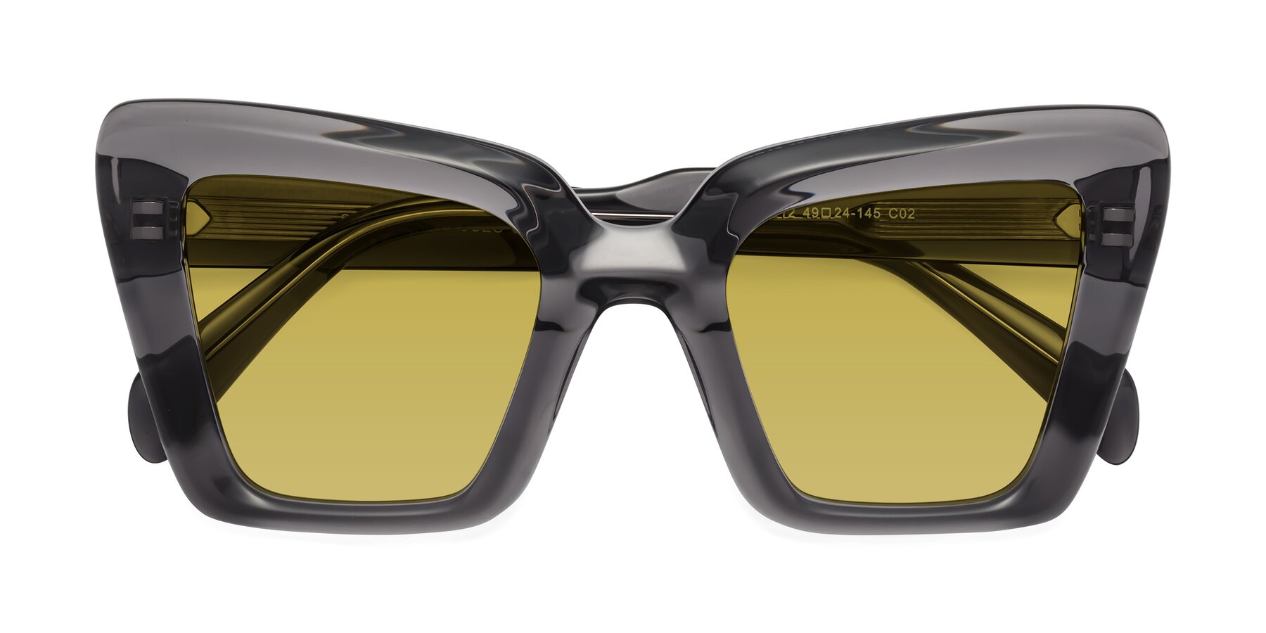 Folded Front of Swan in Transparent Gray with Champagne Tinted Lenses