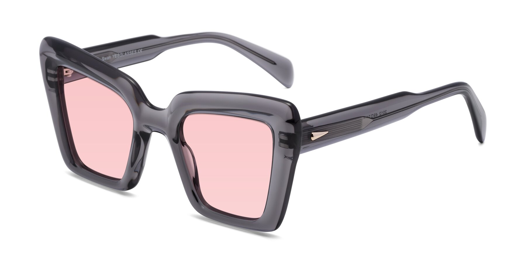 Angle of Swan in Transparent Gray with Light Garnet Tinted Lenses