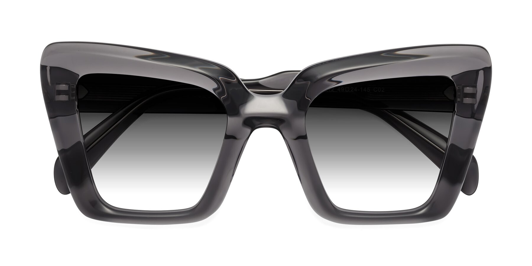 Folded Front of Swan in Transparent Gray with Gray Gradient Lenses