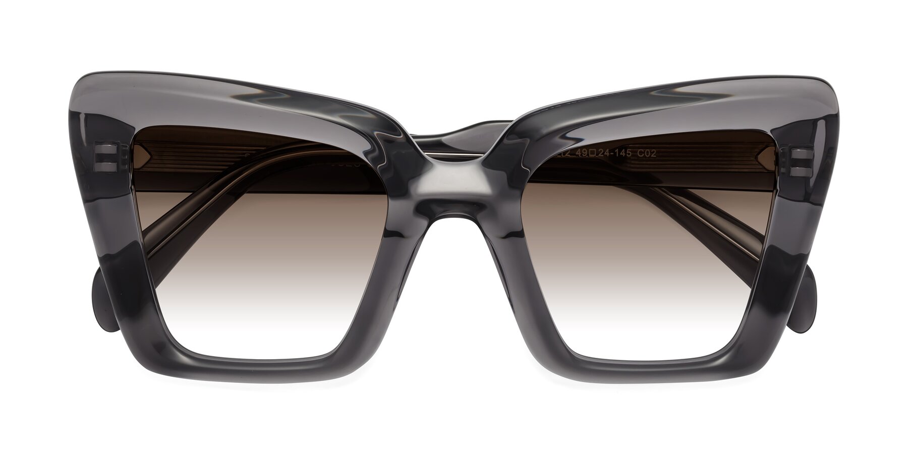 Folded Front of Swan in Transparent Gray with Brown Gradient Lenses