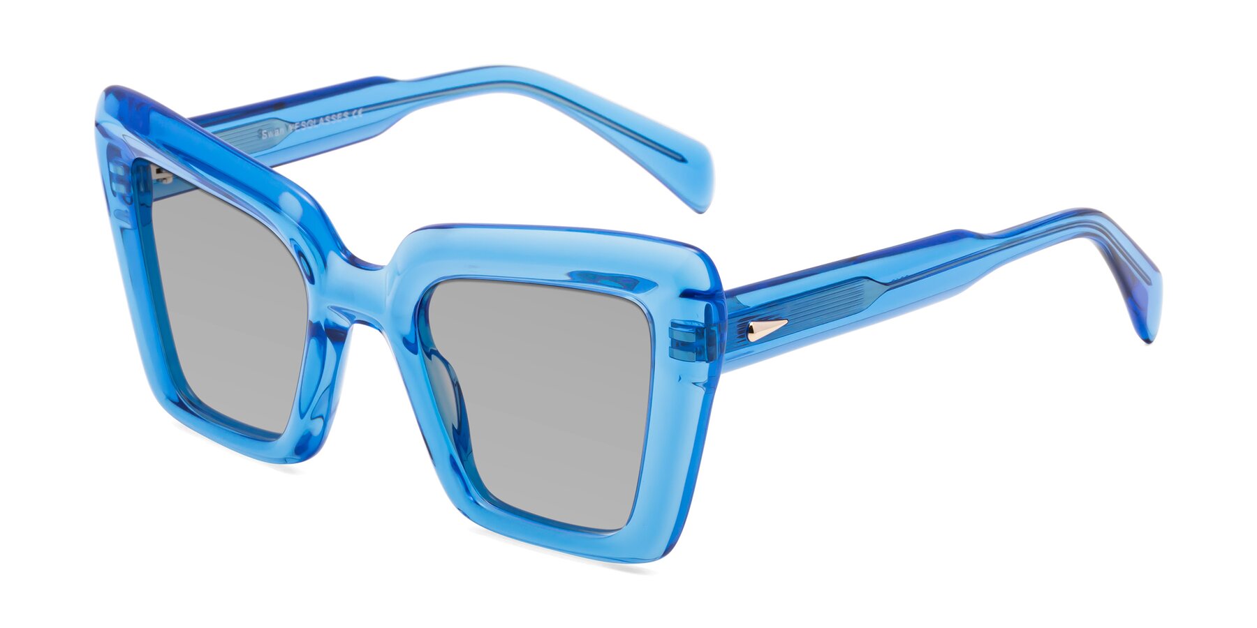 Angle of Swan in Crystal Blue with Light Gray Tinted Lenses
