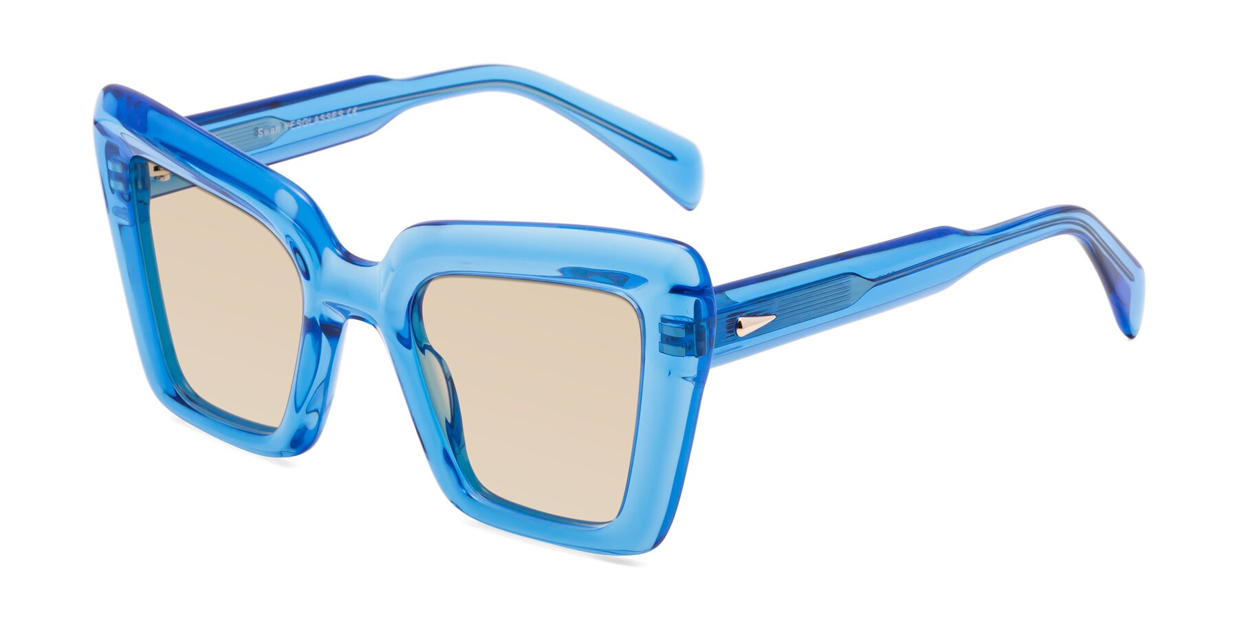 Angle of Swan in Crystal Blue with Light Brown Tinted Lenses