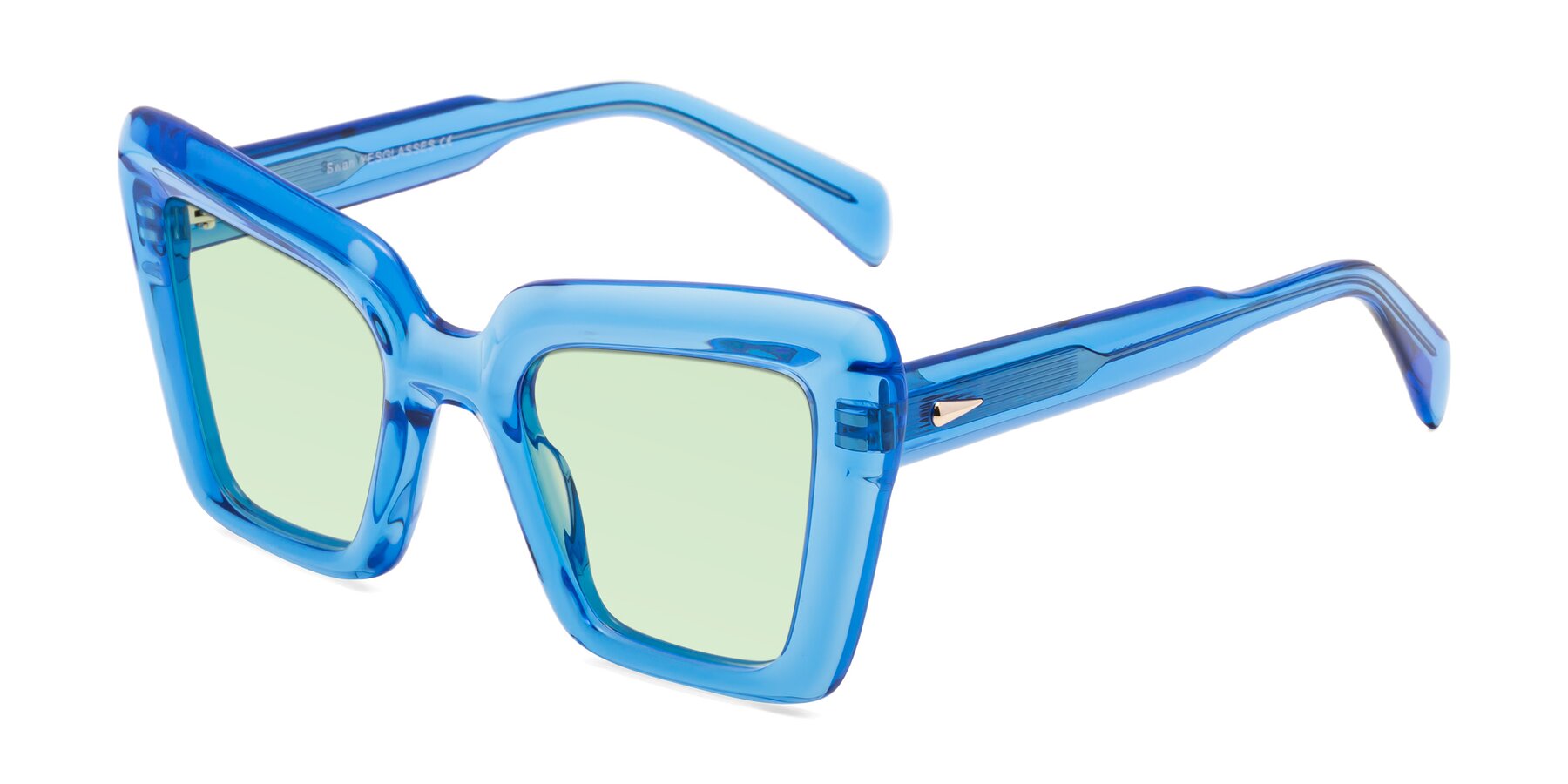 Angle of Swan in Crystal Blue with Light Green Tinted Lenses