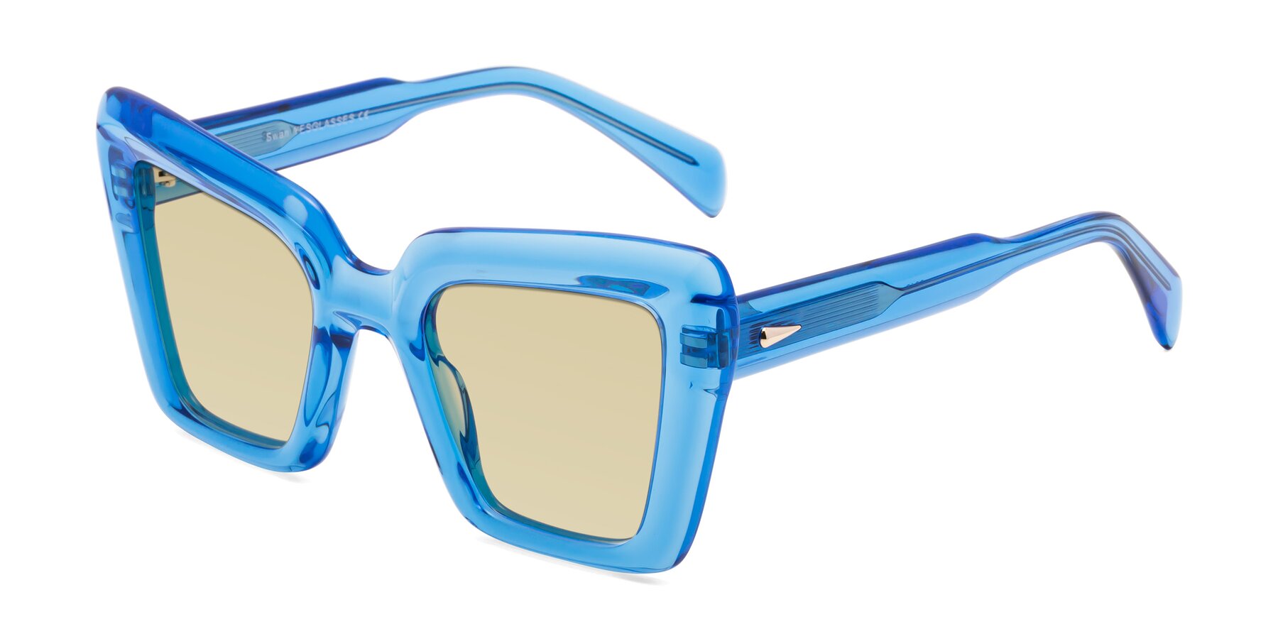 Angle of Swan in Crystal Blue with Light Champagne Tinted Lenses