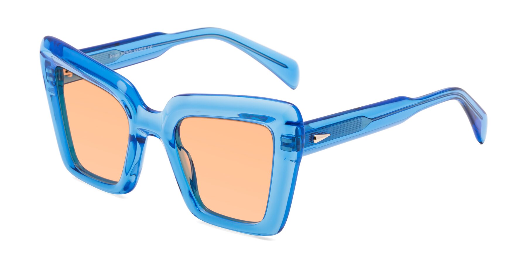 Angle of Swan in Crystal Blue with Light Orange Tinted Lenses
