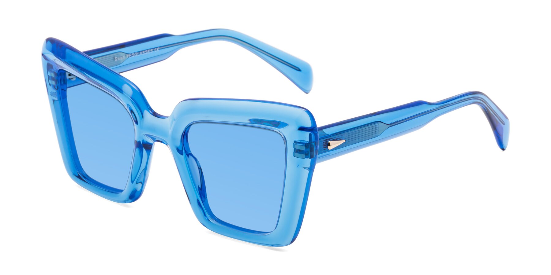 Angle of Swan in Crystal Blue with Medium Blue Tinted Lenses