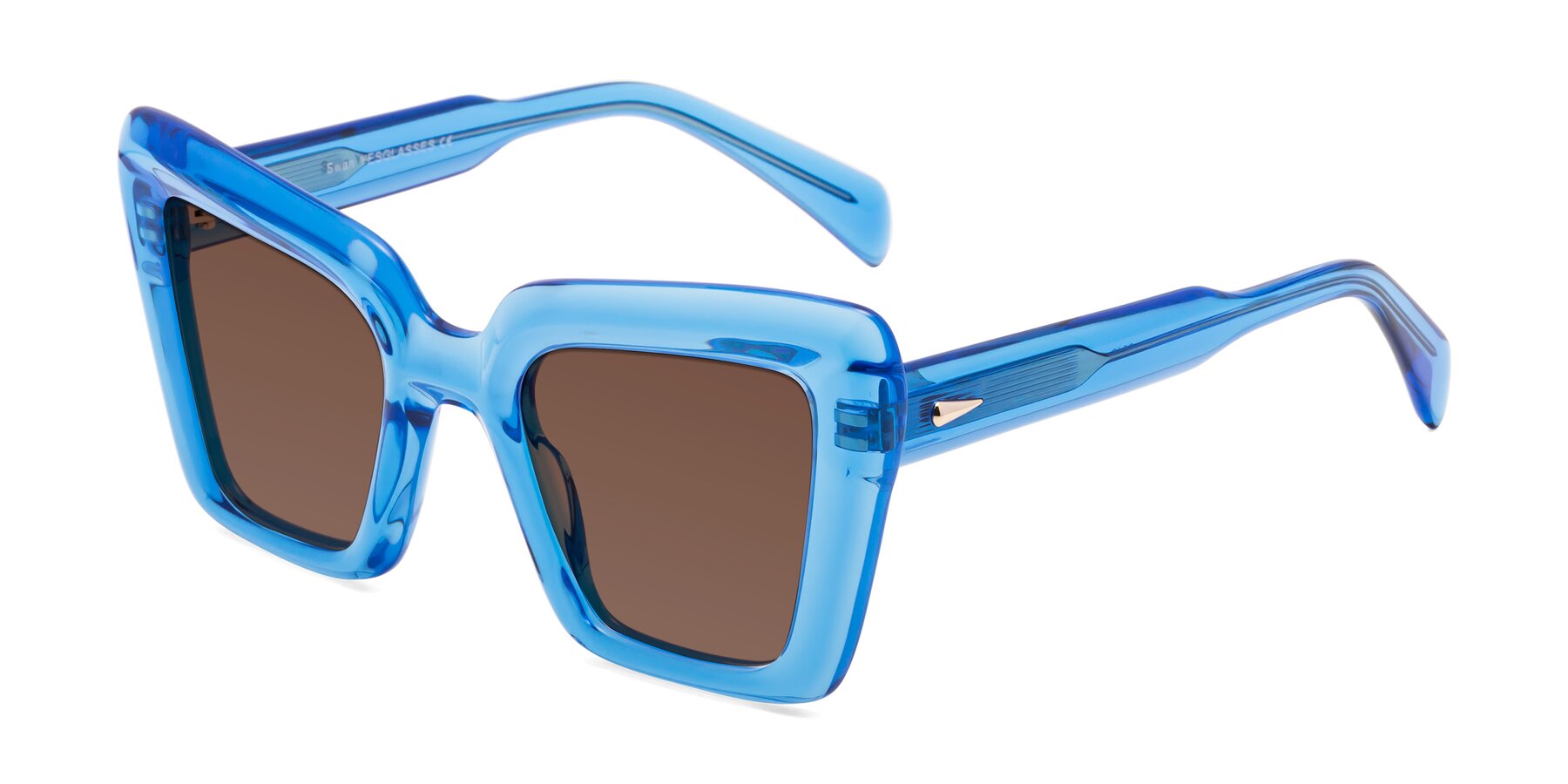 Angle of Swan in Crystal Blue with Brown Tinted Lenses
