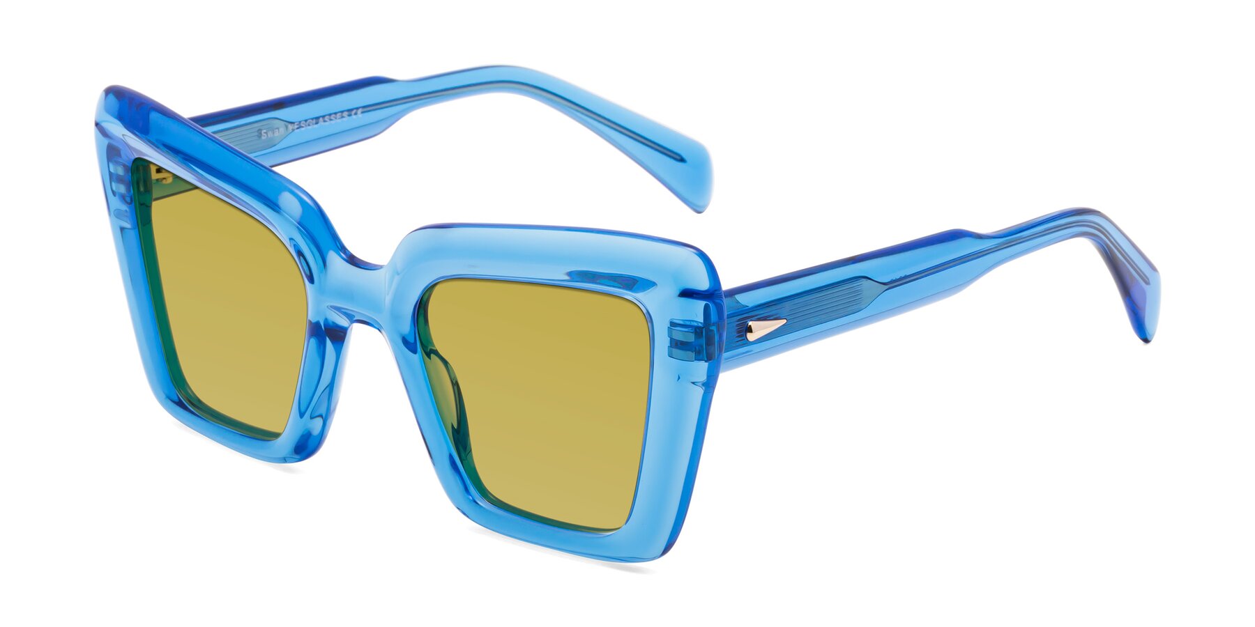 Angle of Swan in Crystal Blue with Champagne Tinted Lenses