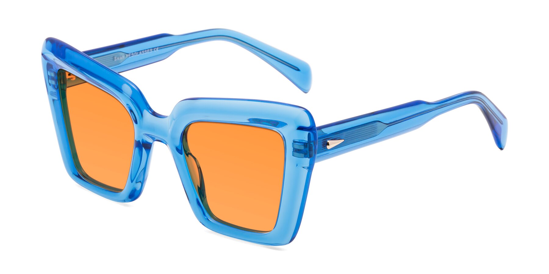 Angle of Swan in Crystal Blue with Orange Tinted Lenses