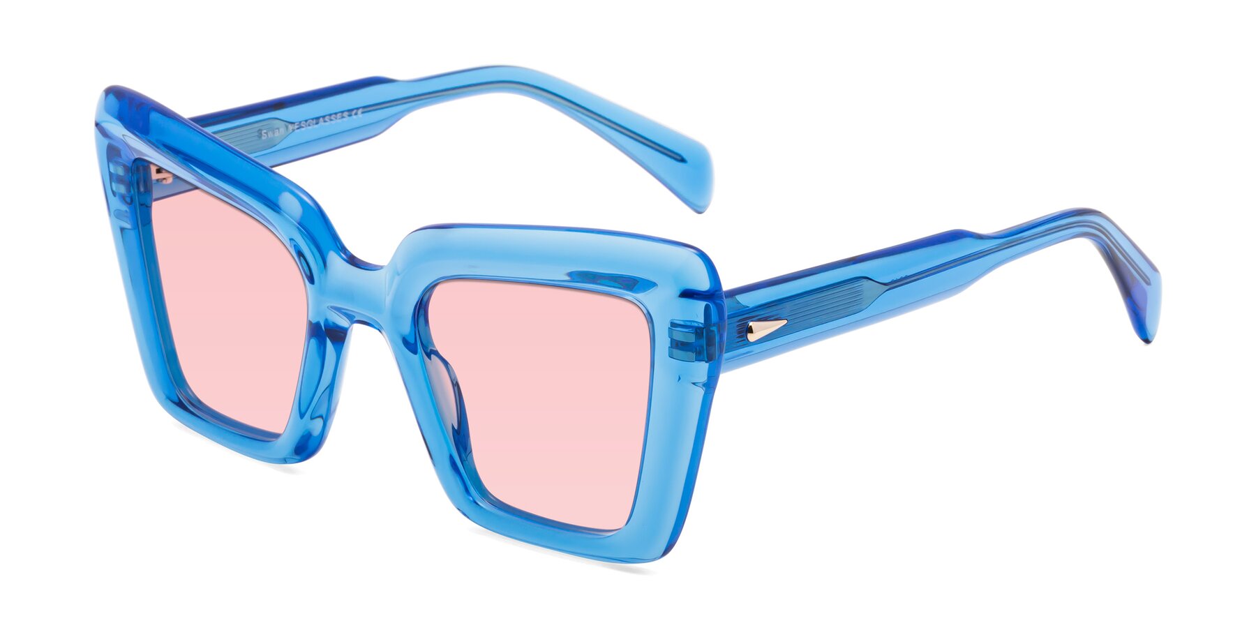 Angle of Swan in Crystal Blue with Light Garnet Tinted Lenses