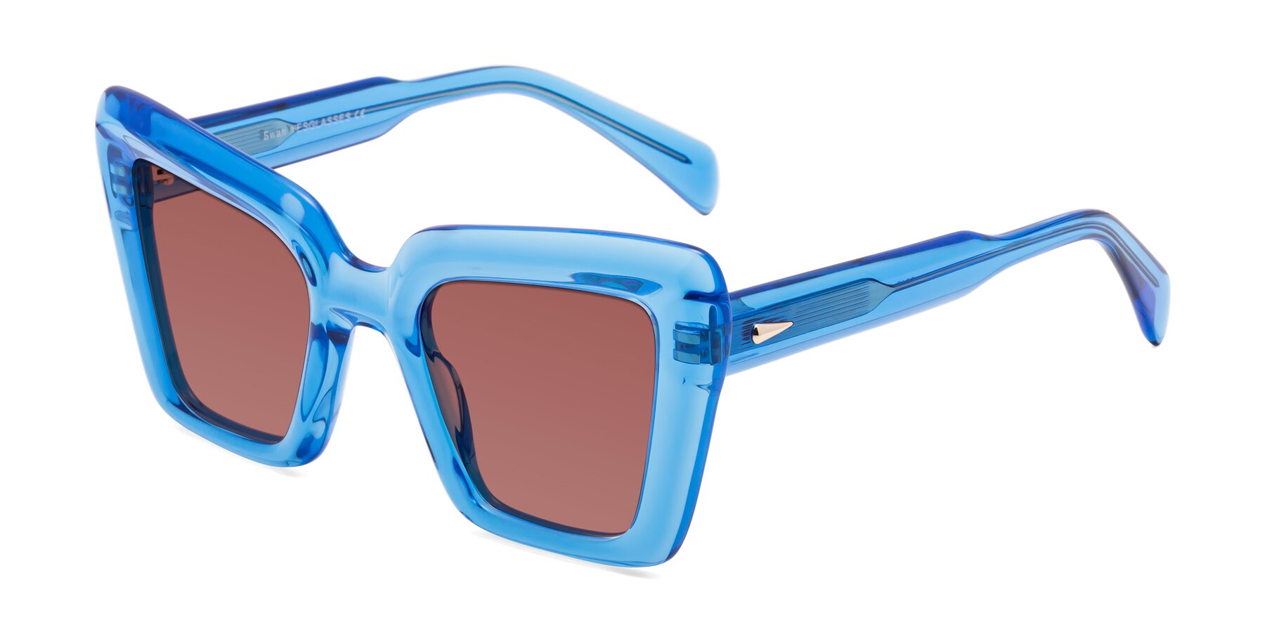 Angle of Swan in Crystal Blue with Garnet Tinted Lenses