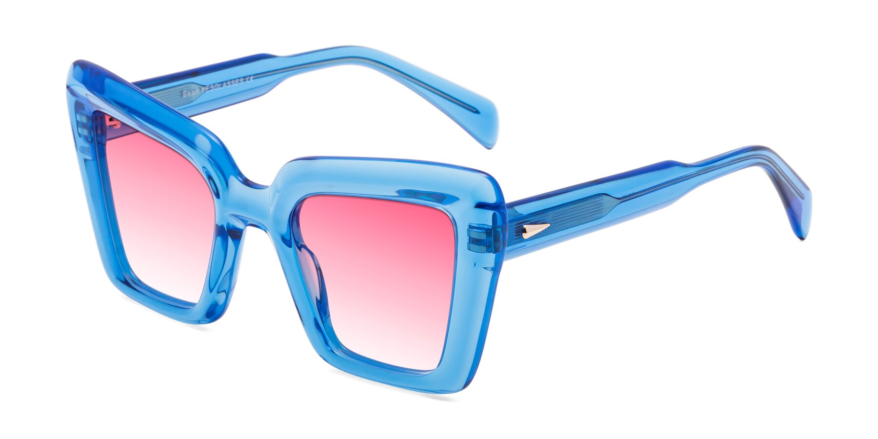 Angle of Swan in Crystal Blue with Pink Gradient Lenses