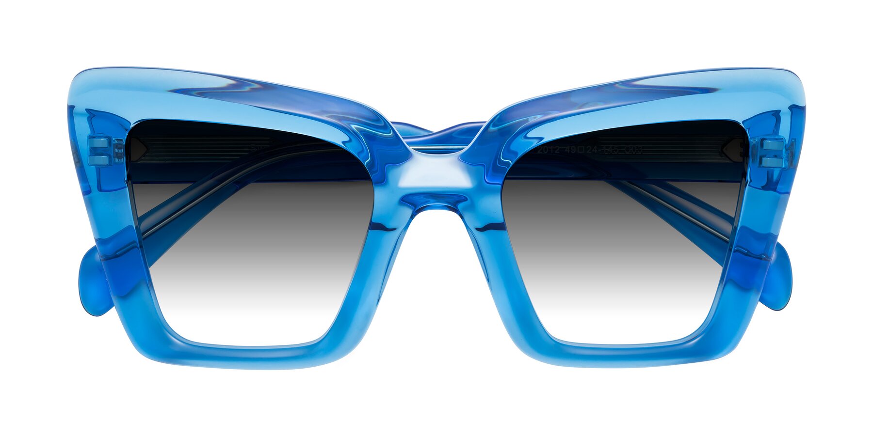Folded Front of Swan in Crystal Blue with Gray Gradient Lenses