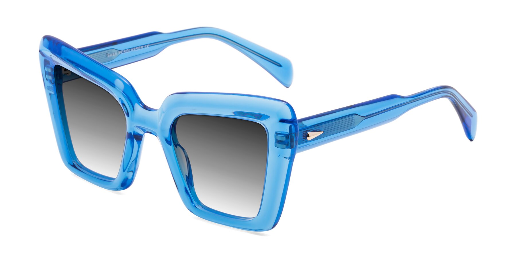 Angle of Swan in Crystal Blue with Gray Gradient Lenses
