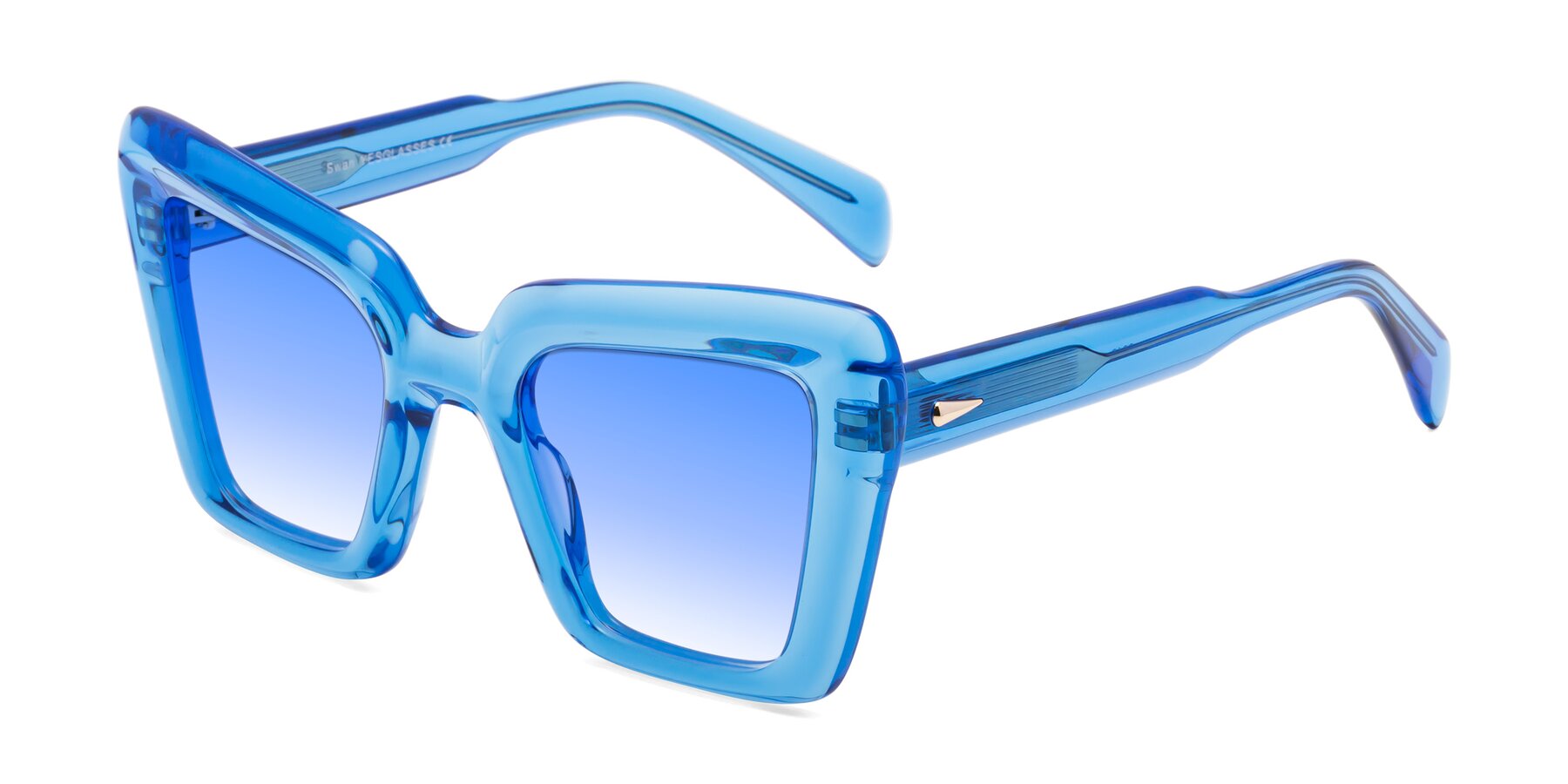 Angle of Swan in Crystal Blue with Blue Gradient Lenses