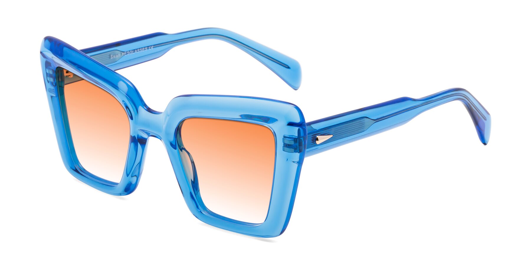 Angle of Swan in Crystal Blue with Orange Gradient Lenses