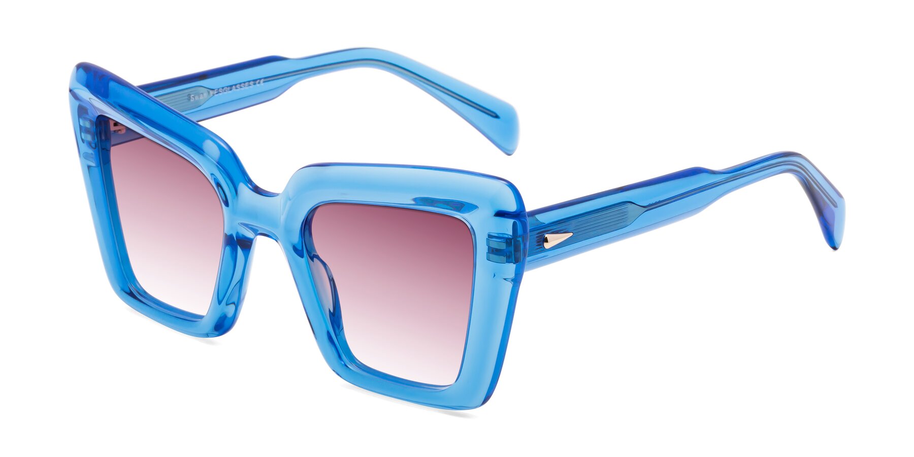 Angle of Swan in Crystal Blue with Wine Gradient Lenses