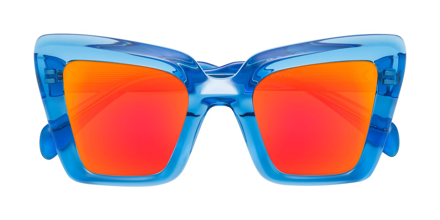 Swan - Crystal Blue Flash Mirrored Sunglasses