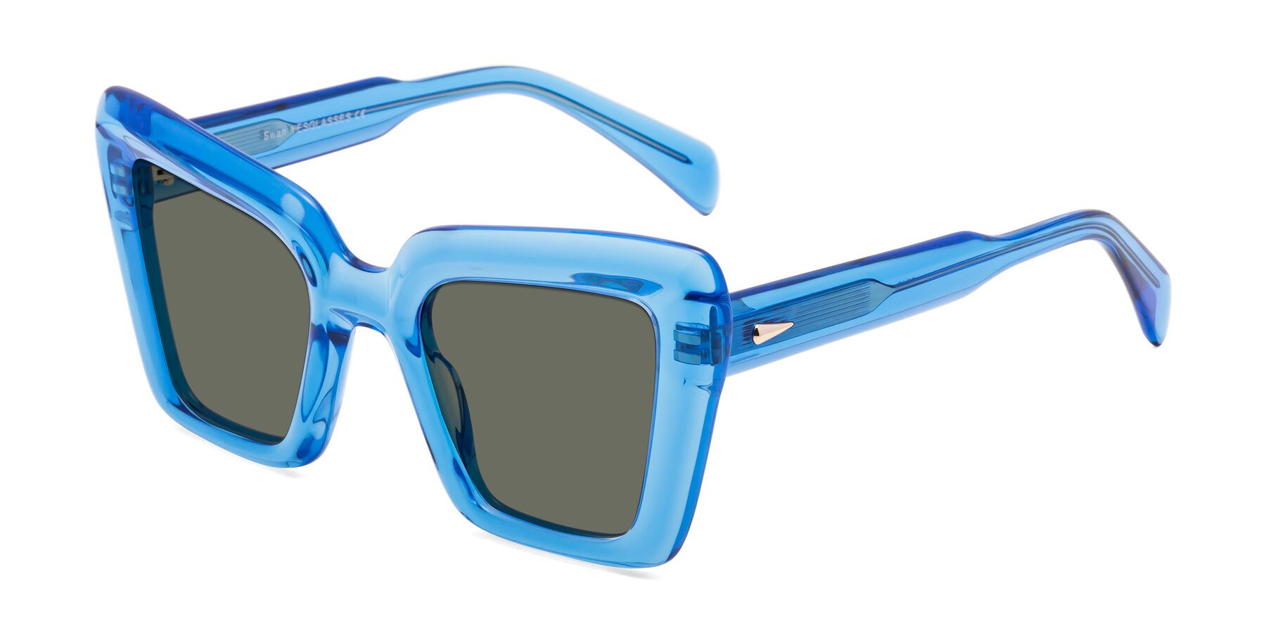 Angle of Swan in Crystal Blue with Gray Polarized Lenses