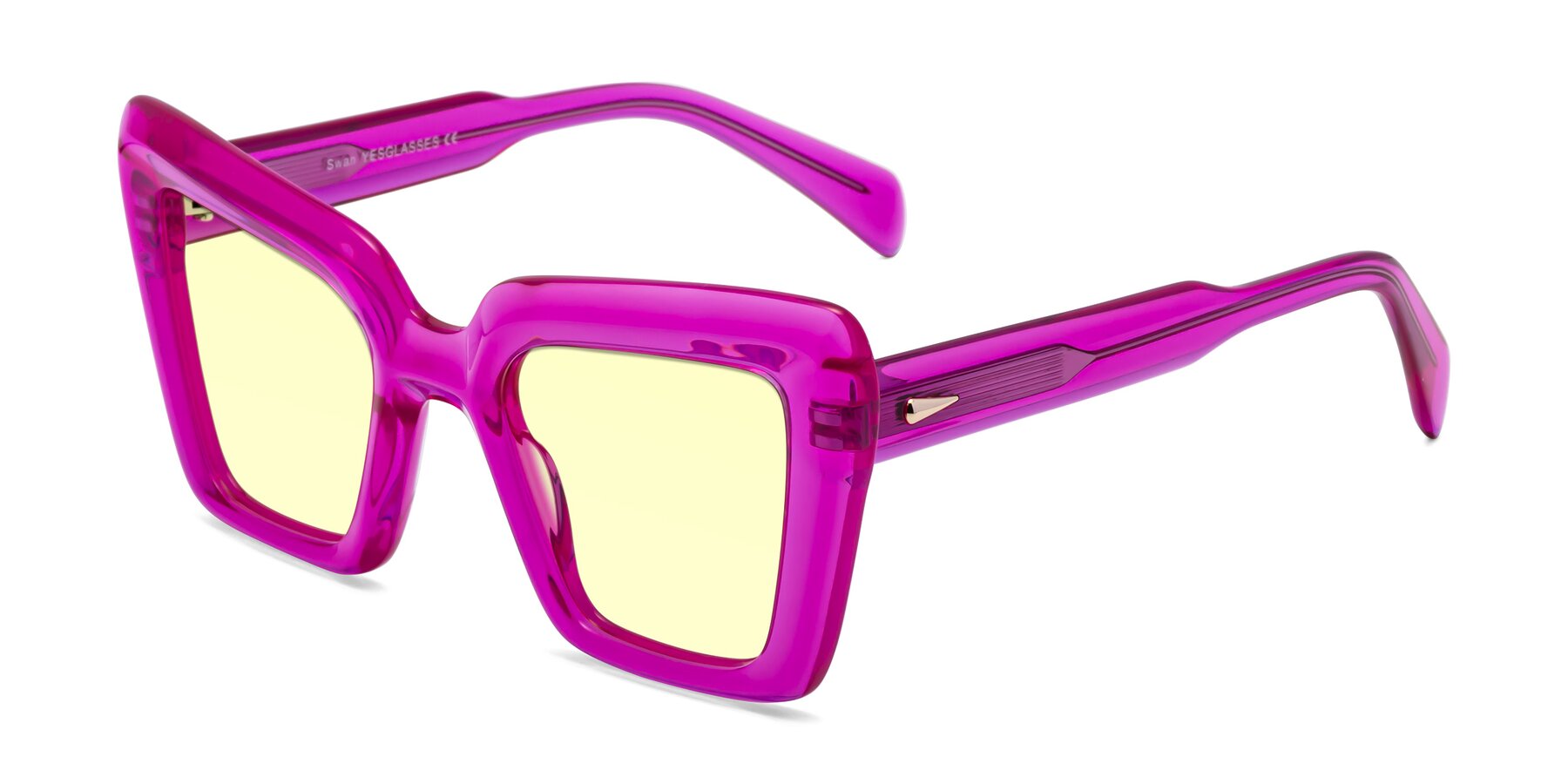 Angle of Swan in Crystal Purple with Light Yellow Tinted Lenses