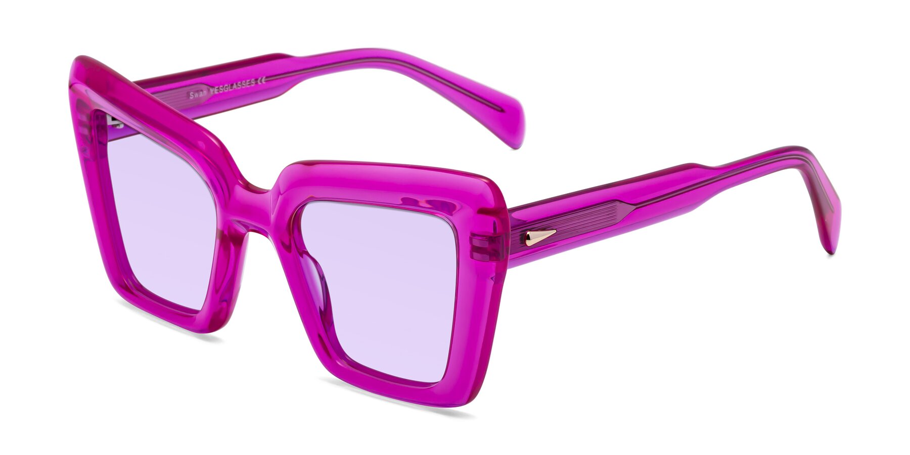 Angle of Swan in Crystal Purple with Light Purple Tinted Lenses