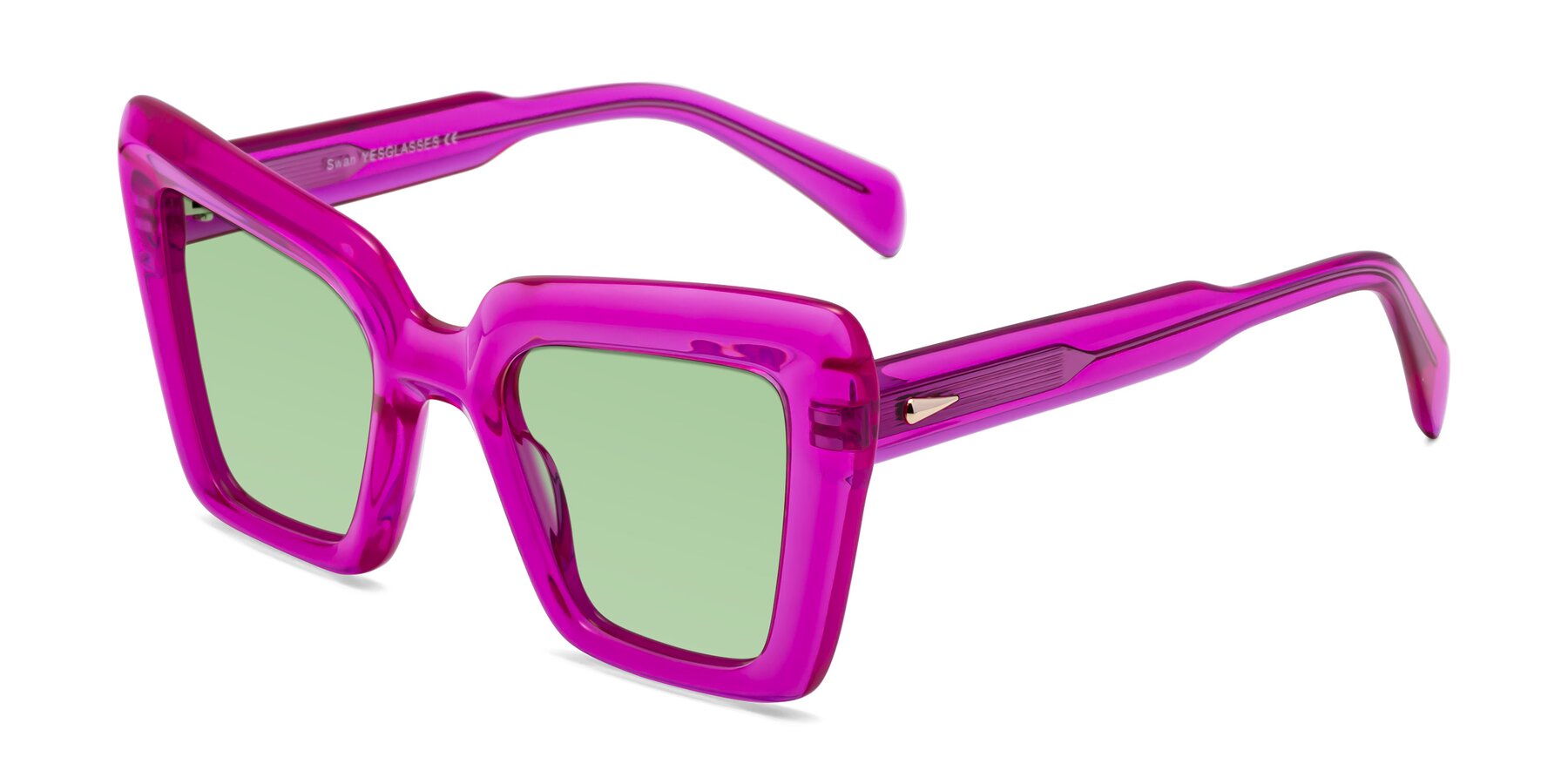Angle of Swan in Crystal Purple with Medium Green Tinted Lenses
