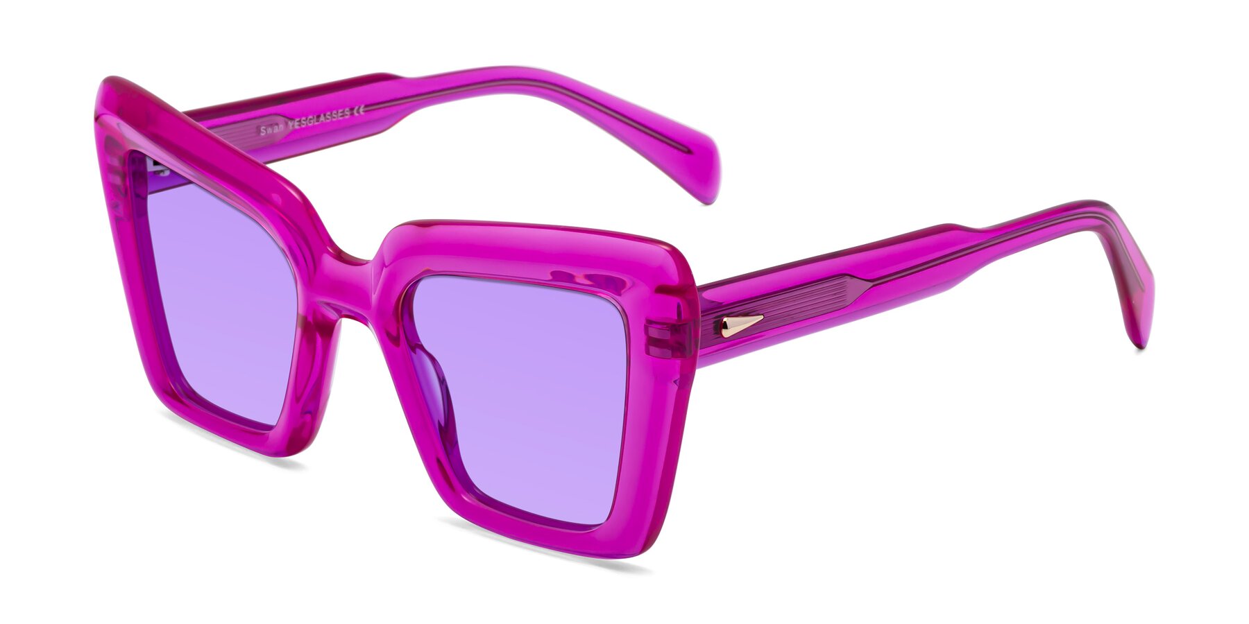 Angle of Swan in Crystal Purple with Medium Purple Tinted Lenses
