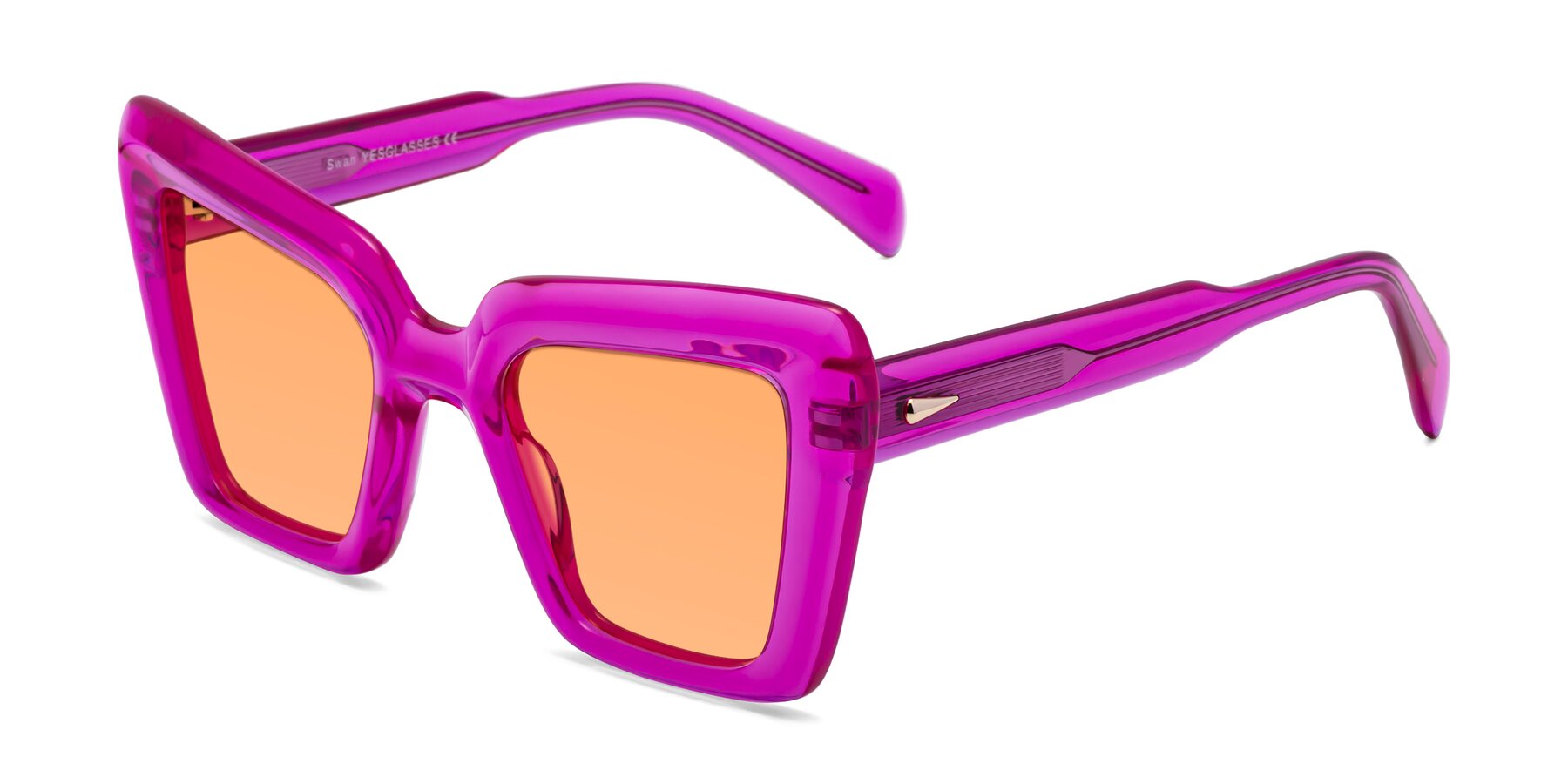 Angle of Swan in Crystal Purple with Medium Orange Tinted Lenses