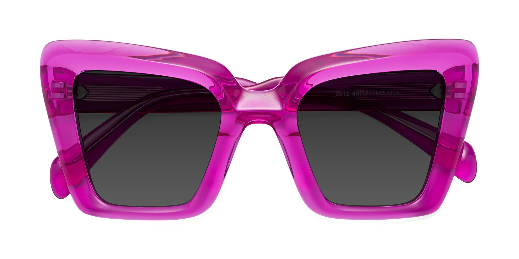Folded Front of Swan in Crystal Purple with Gray Tinted Lenses