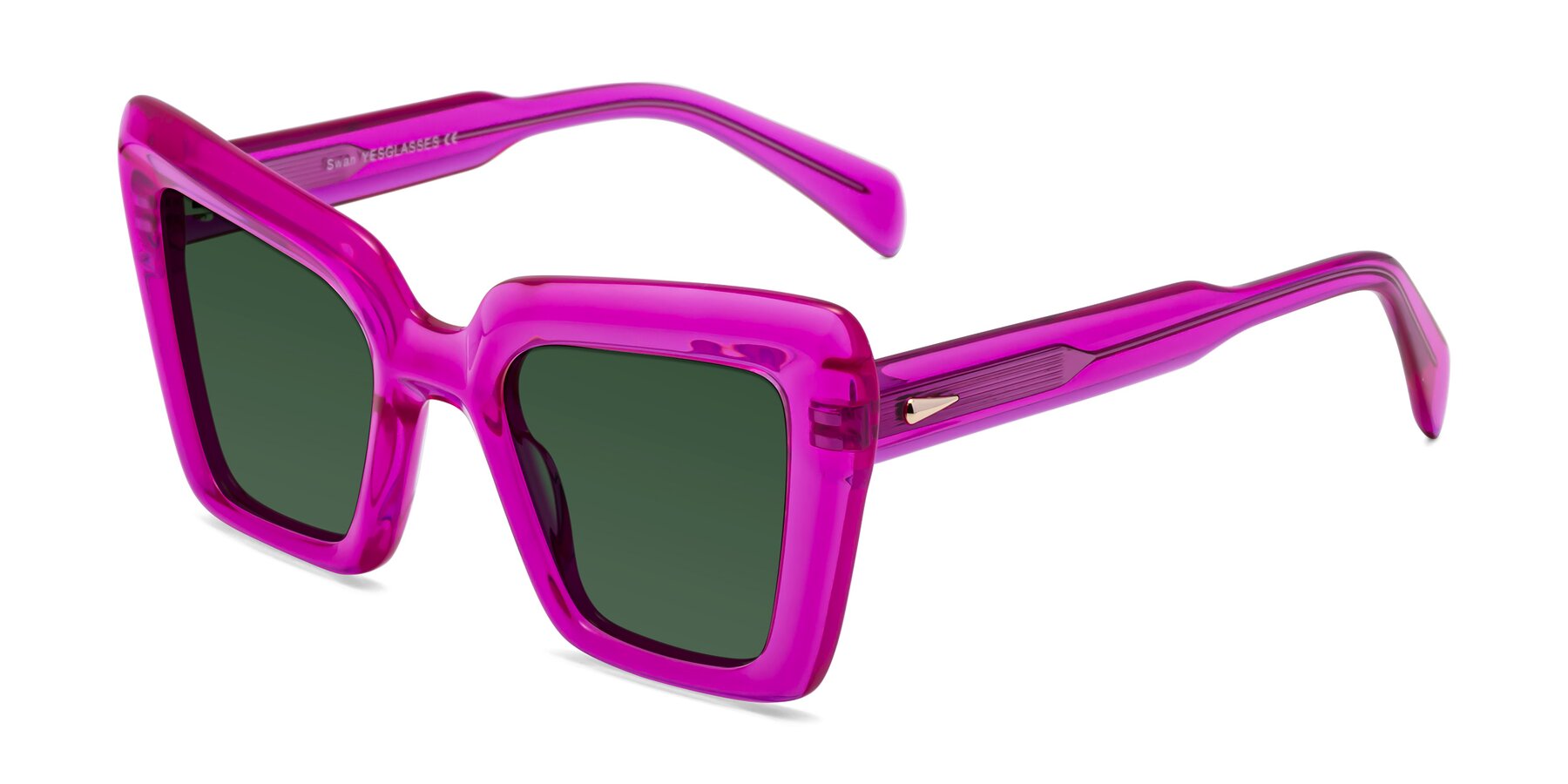 Angle of Swan in Crystal Purple with Green Tinted Lenses