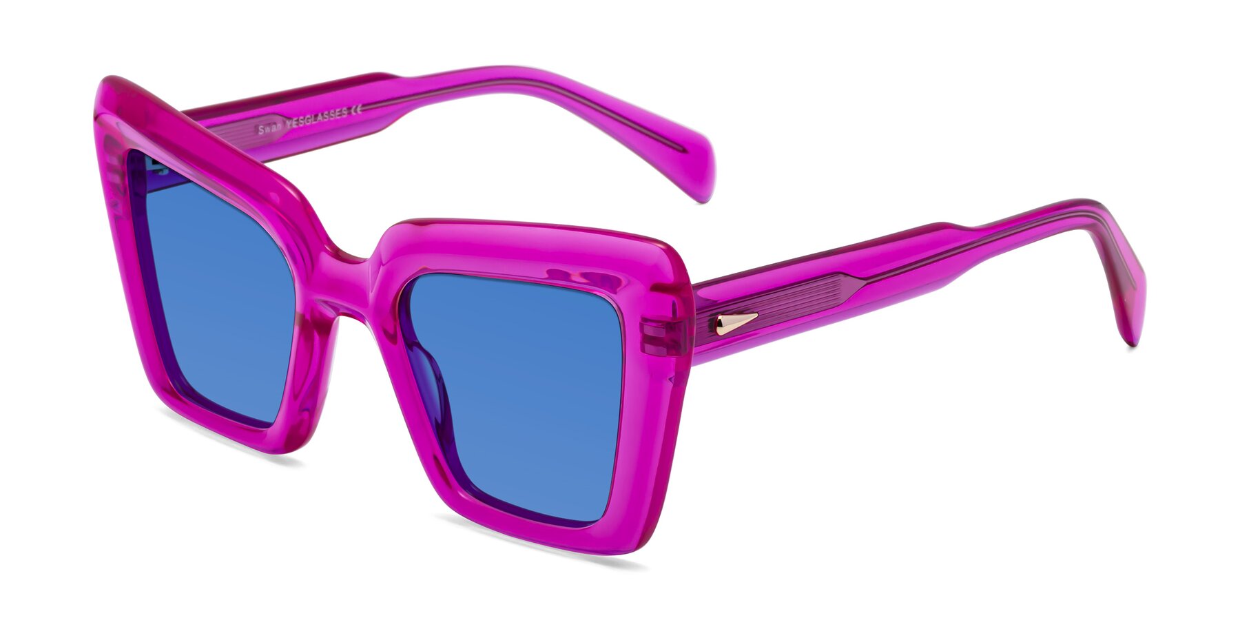 Angle of Swan in Crystal Purple with Blue Tinted Lenses