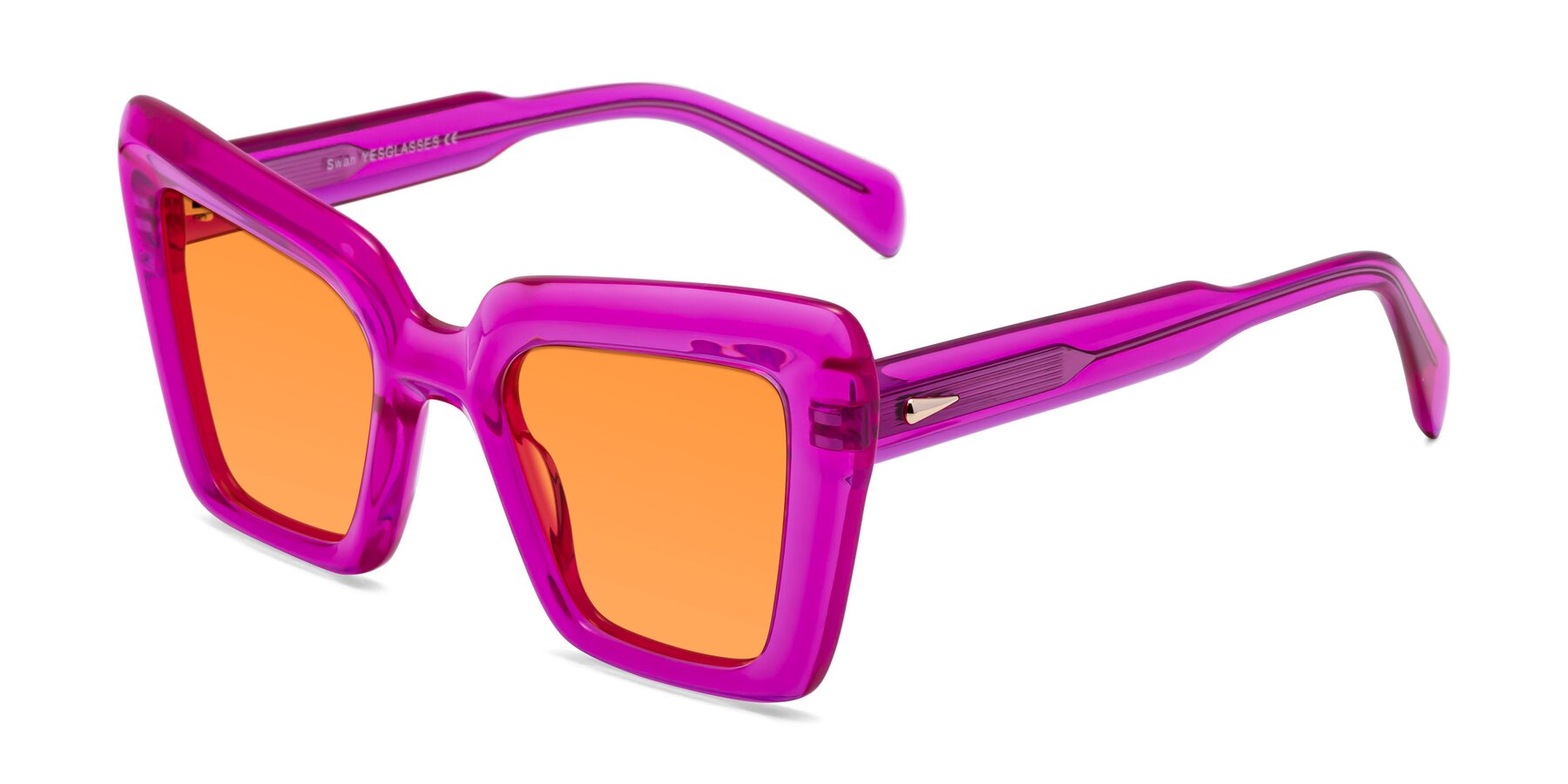 Angle of Swan in Crystal Purple with Orange Tinted Lenses