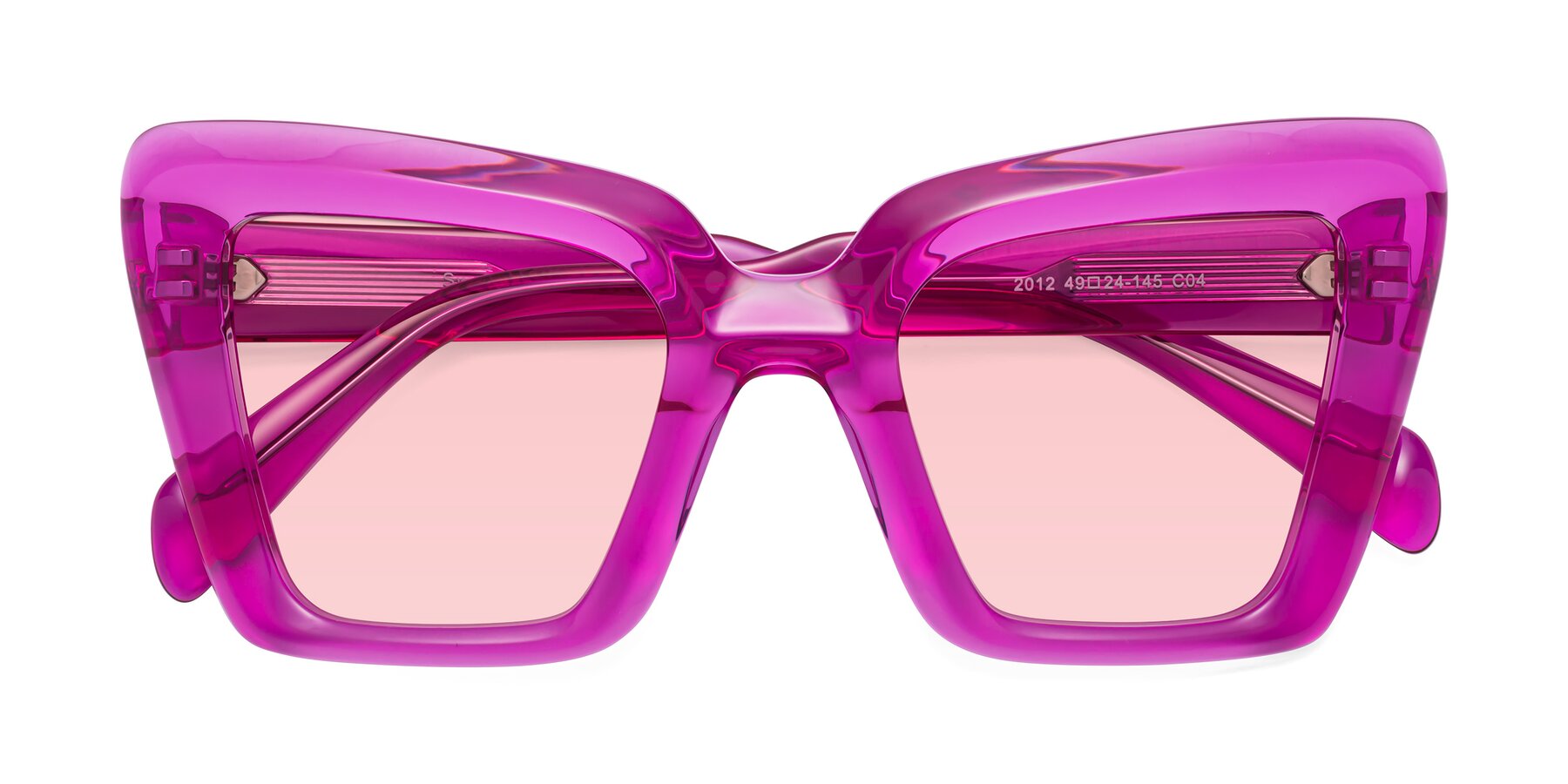 Folded Front of Swan in Crystal Purple with Light Garnet Tinted Lenses