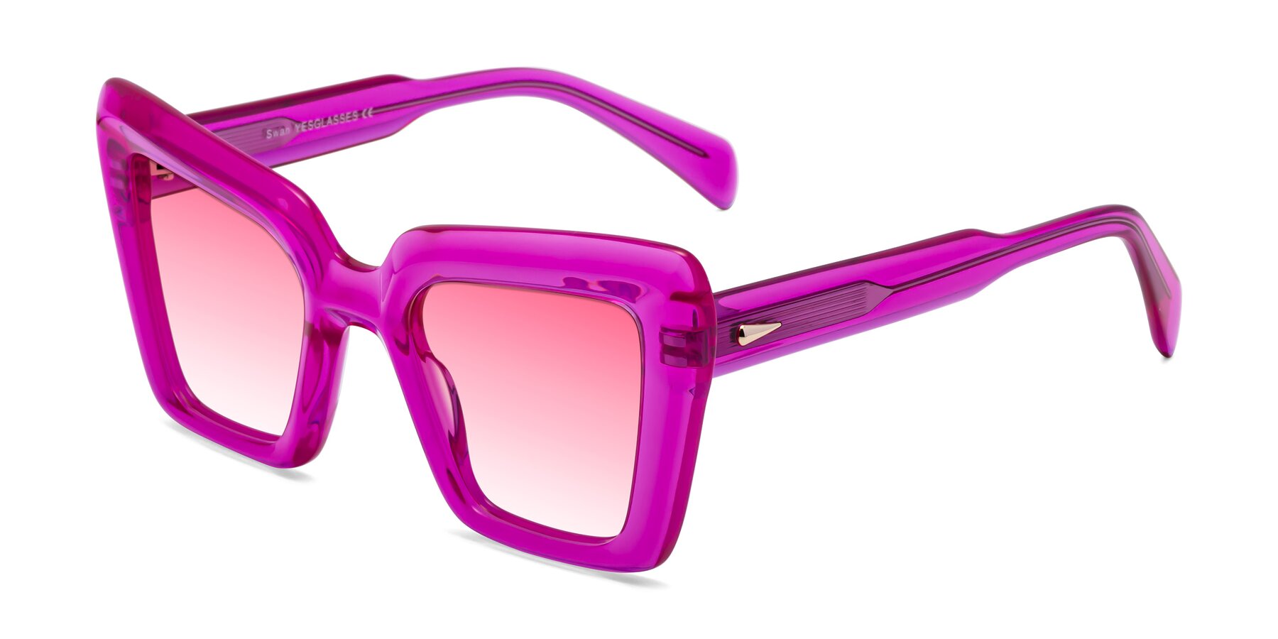 Angle of Swan in Crystal Purple with Pink Gradient Lenses