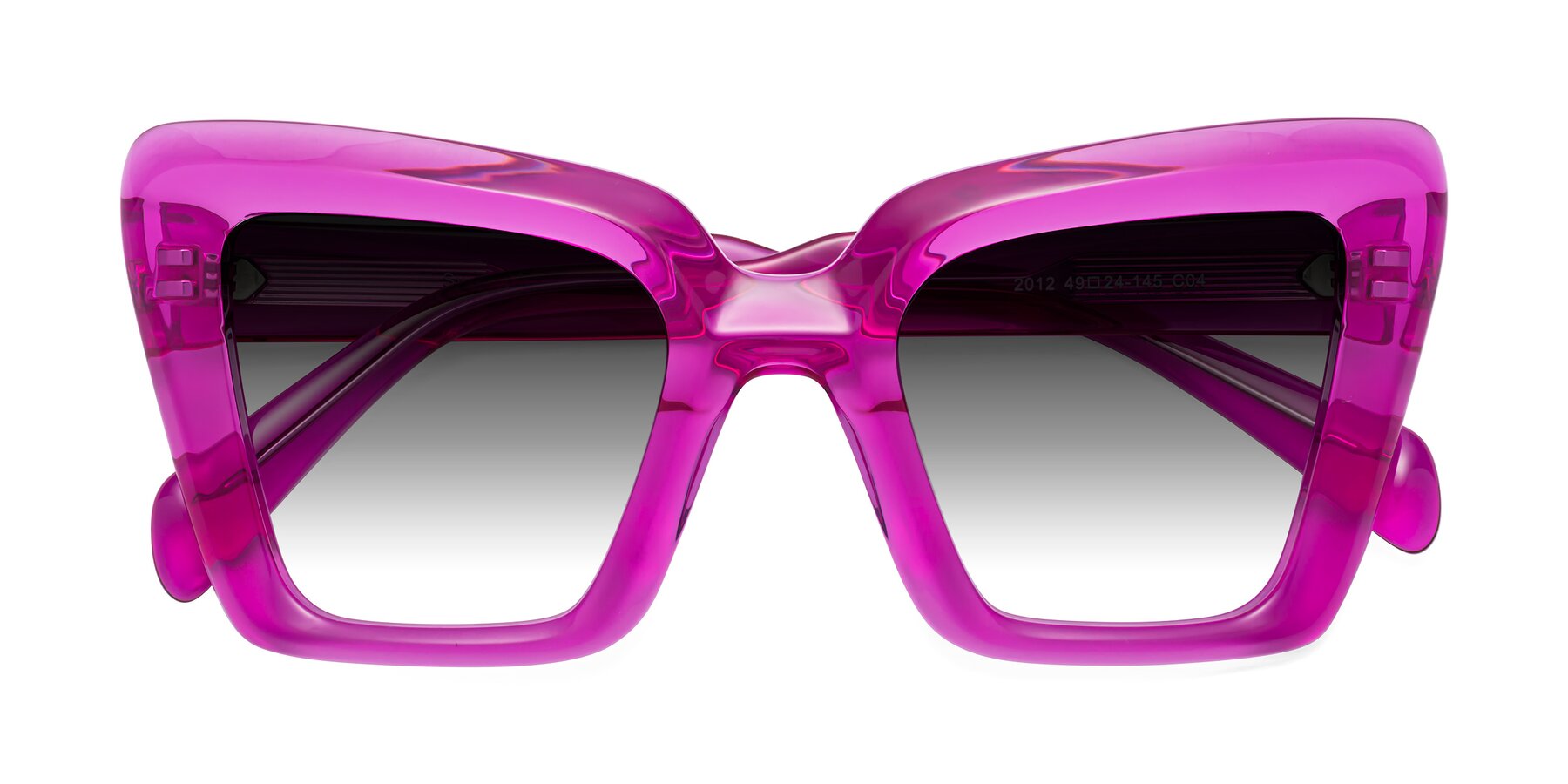 Folded Front of Swan in Crystal Purple with Gray Gradient Lenses
