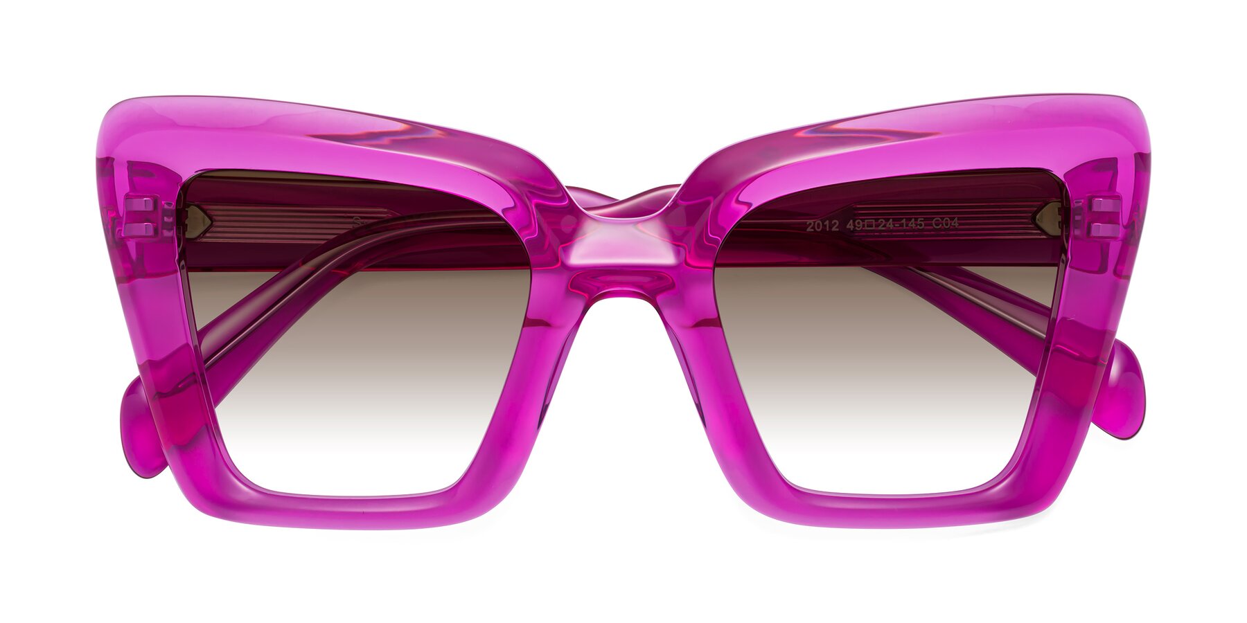 Folded Front of Swan in Crystal Purple with Brown Gradient Lenses