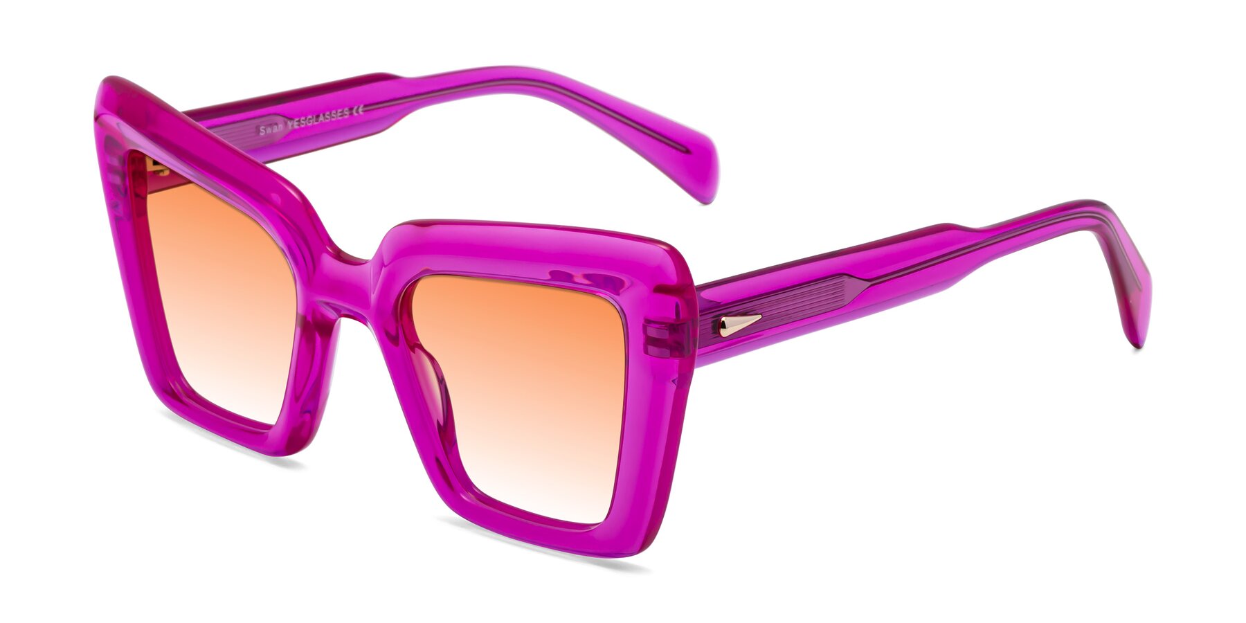 Angle of Swan in Crystal Purple with Orange Gradient Lenses