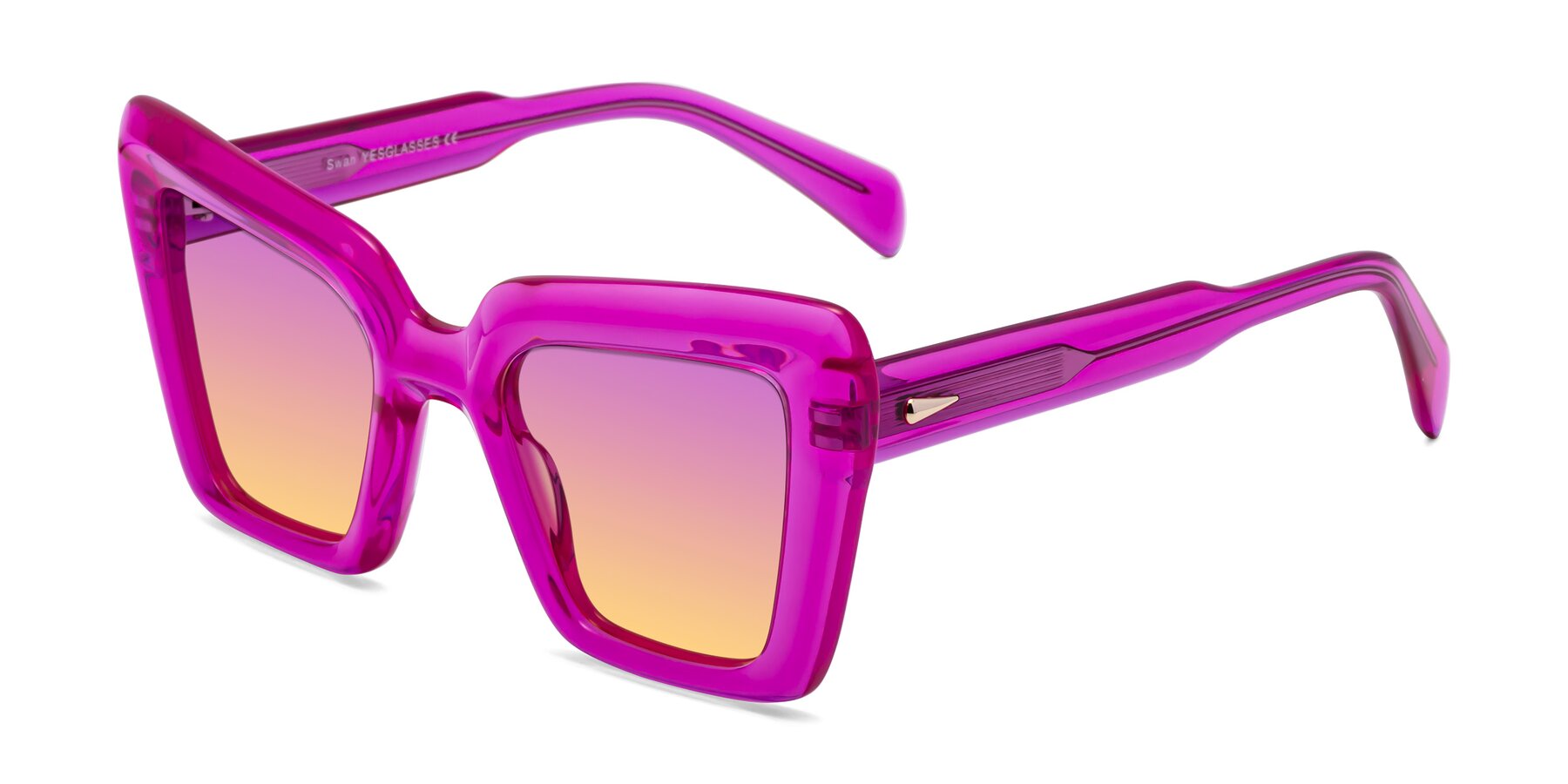 Angle of Swan in Crystal Purple with Purple / Yellow Gradient Lenses