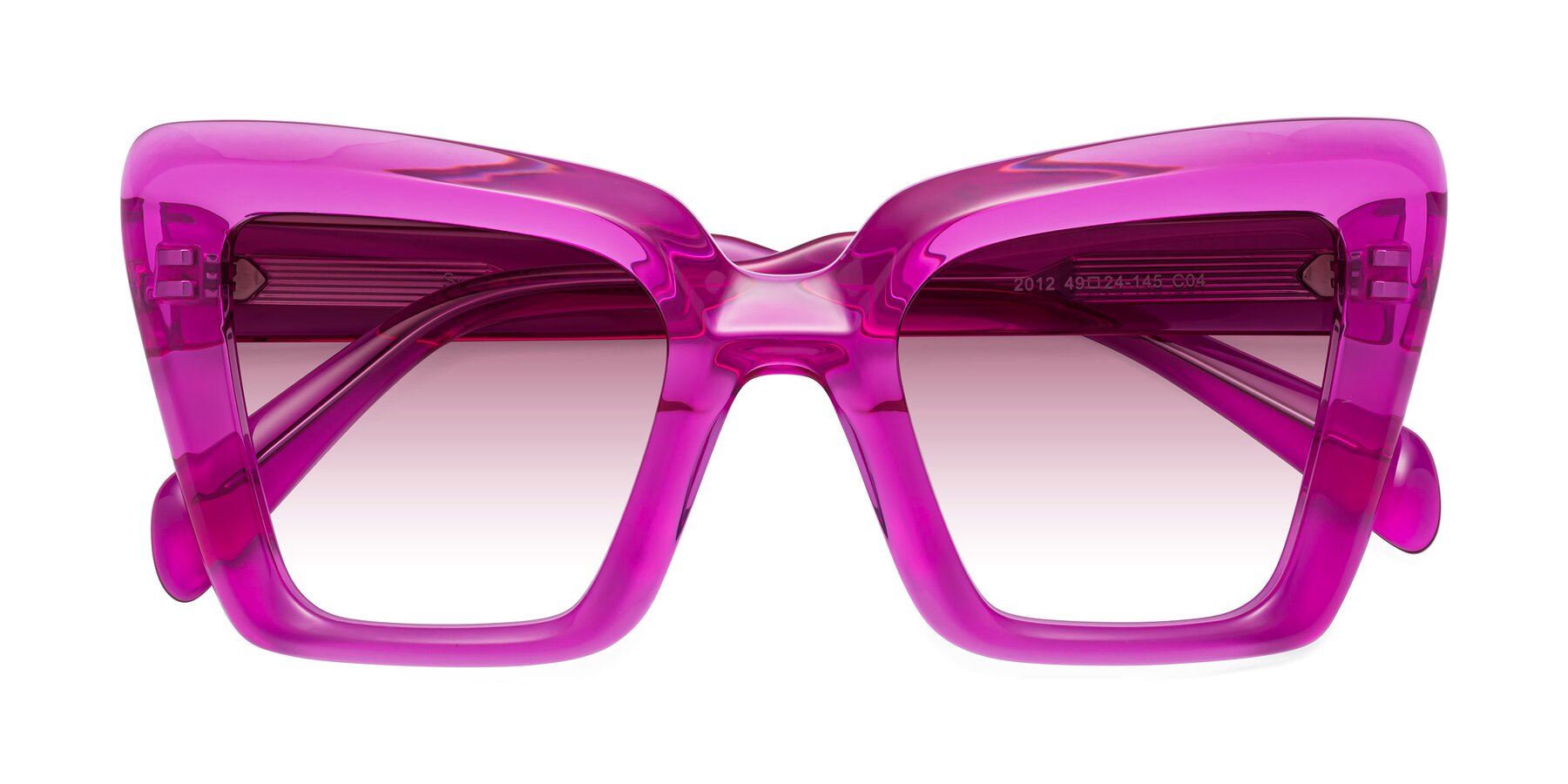 Folded Front of Swan in Crystal Purple with Wine Gradient Lenses