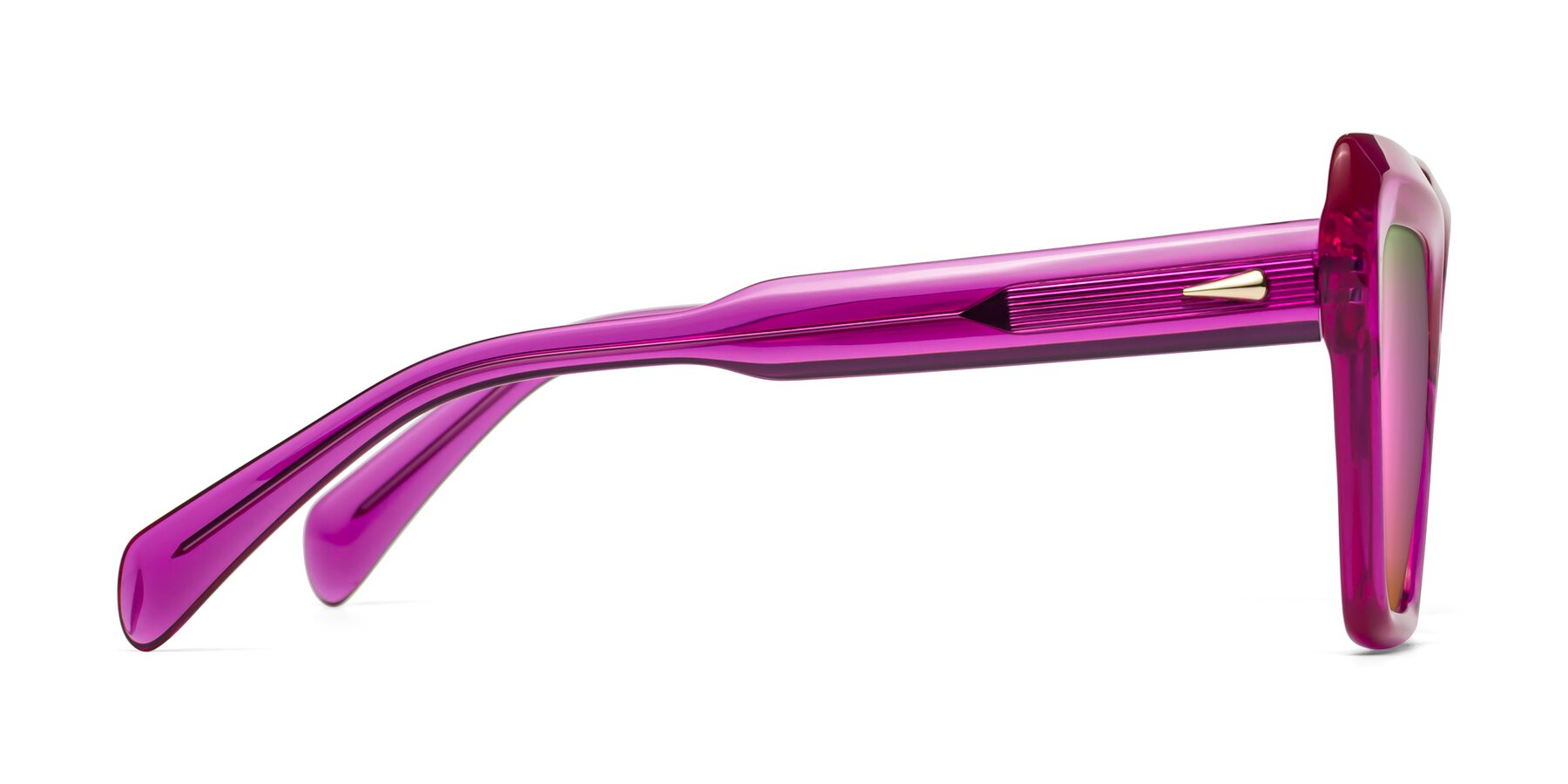 Side of Swan in Crystal Purple with Pink Mirrored Lenses