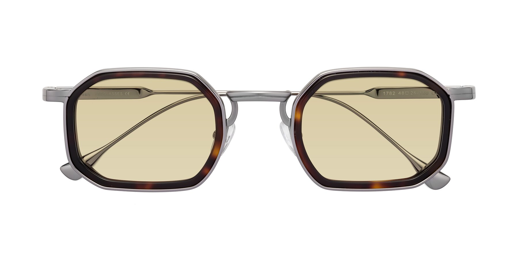 Folded Front of Fresh in Tortoise-Silver with Light Champagne Tinted Lenses