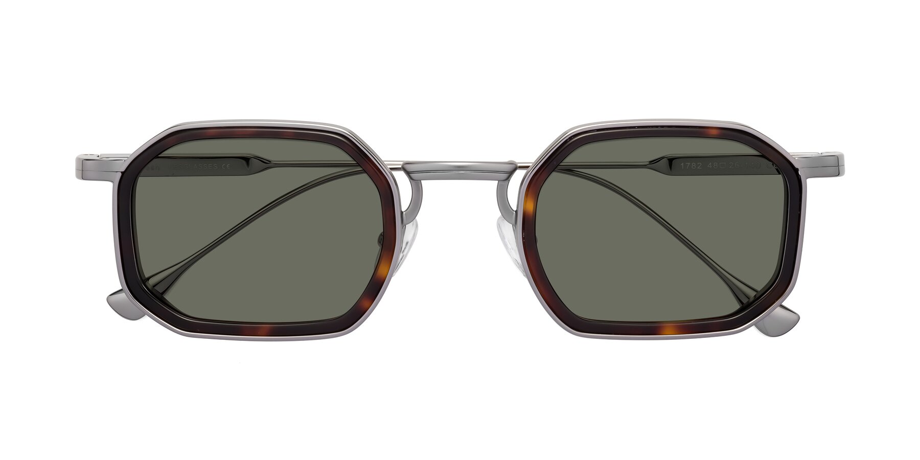 Folded Front of Fresh in Tortoise-Silver with Gray Polarized Lenses